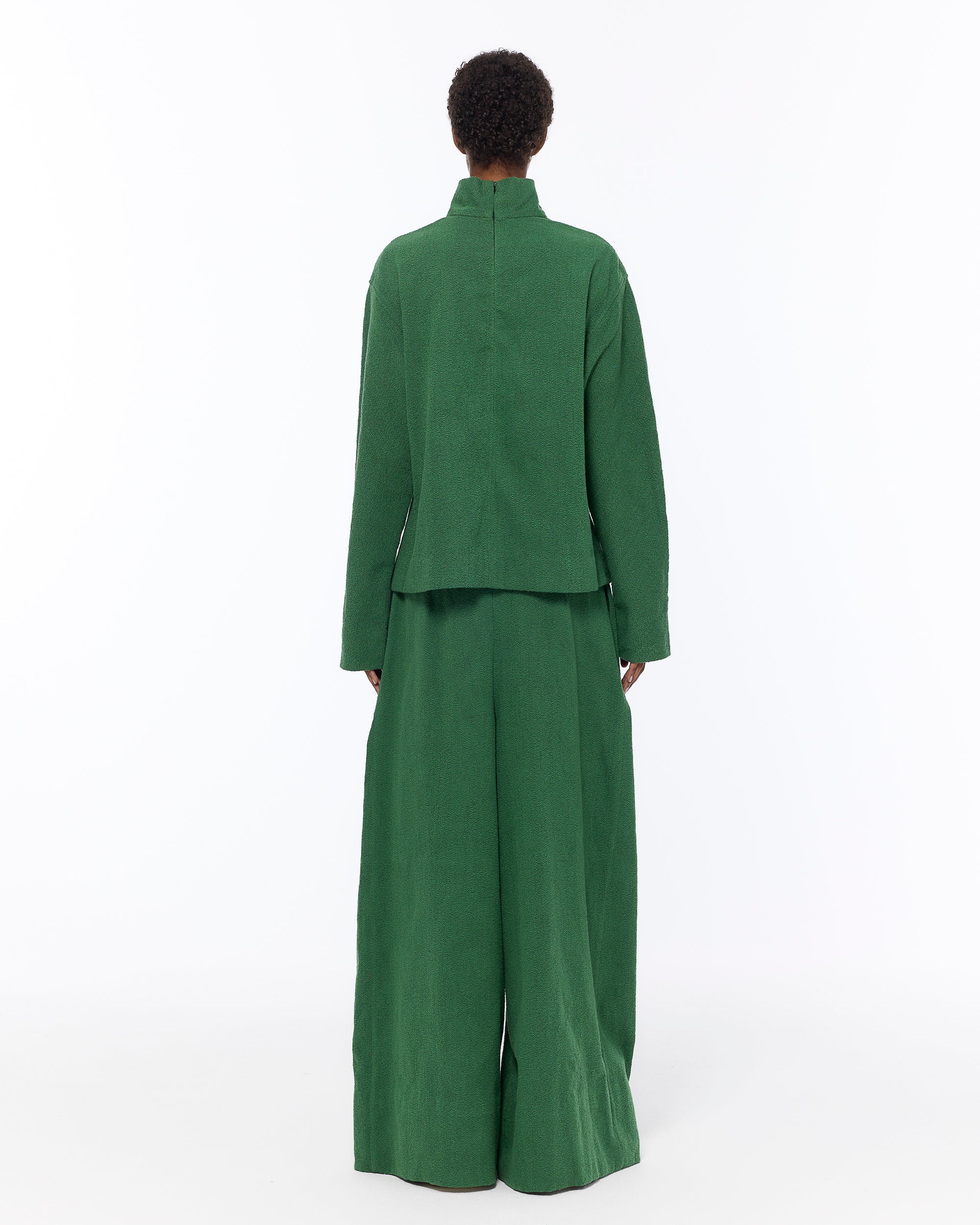 The Mid Rise Pant : Eden Green Boucle