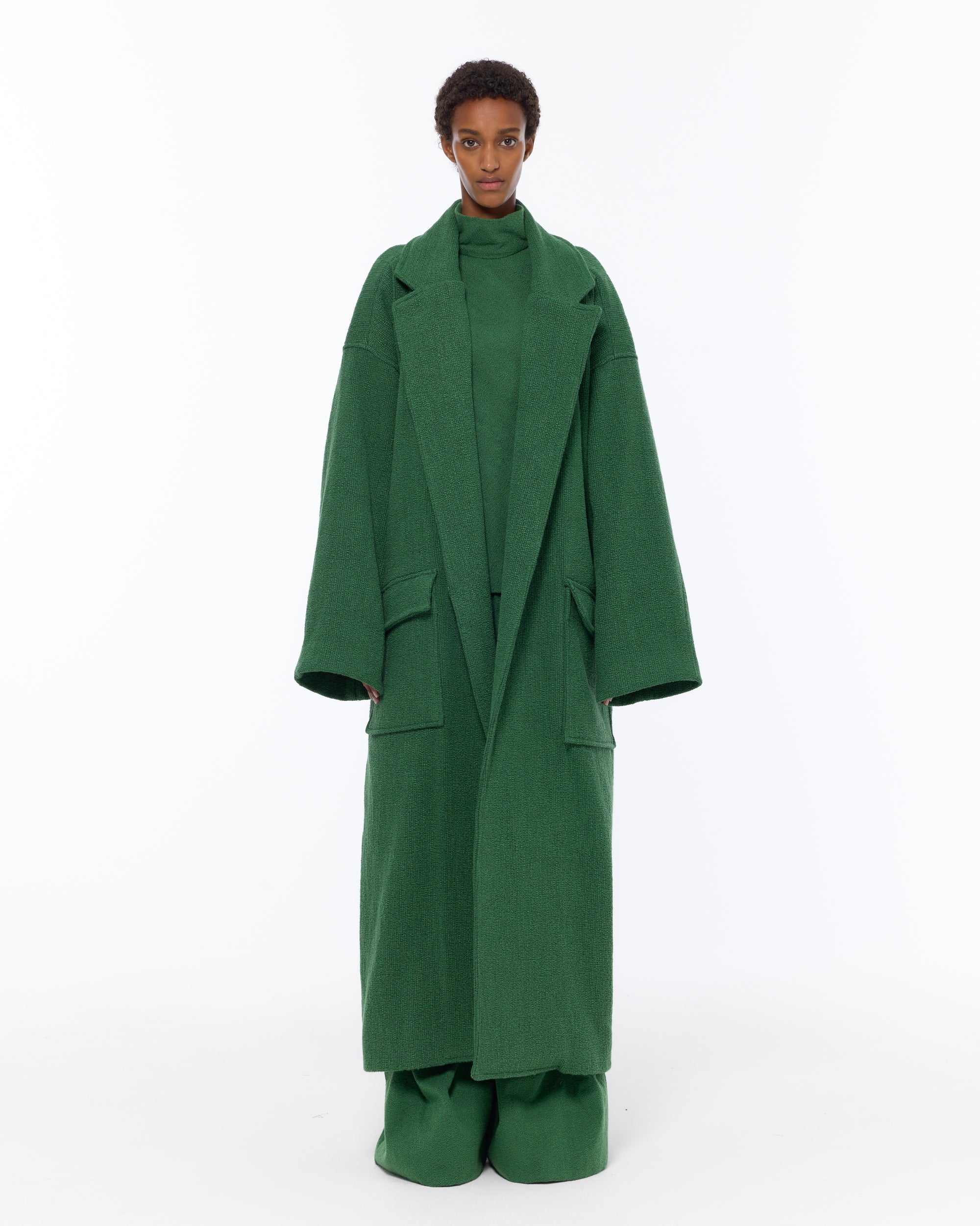 The Blanket Coat : Eden Green Boucle