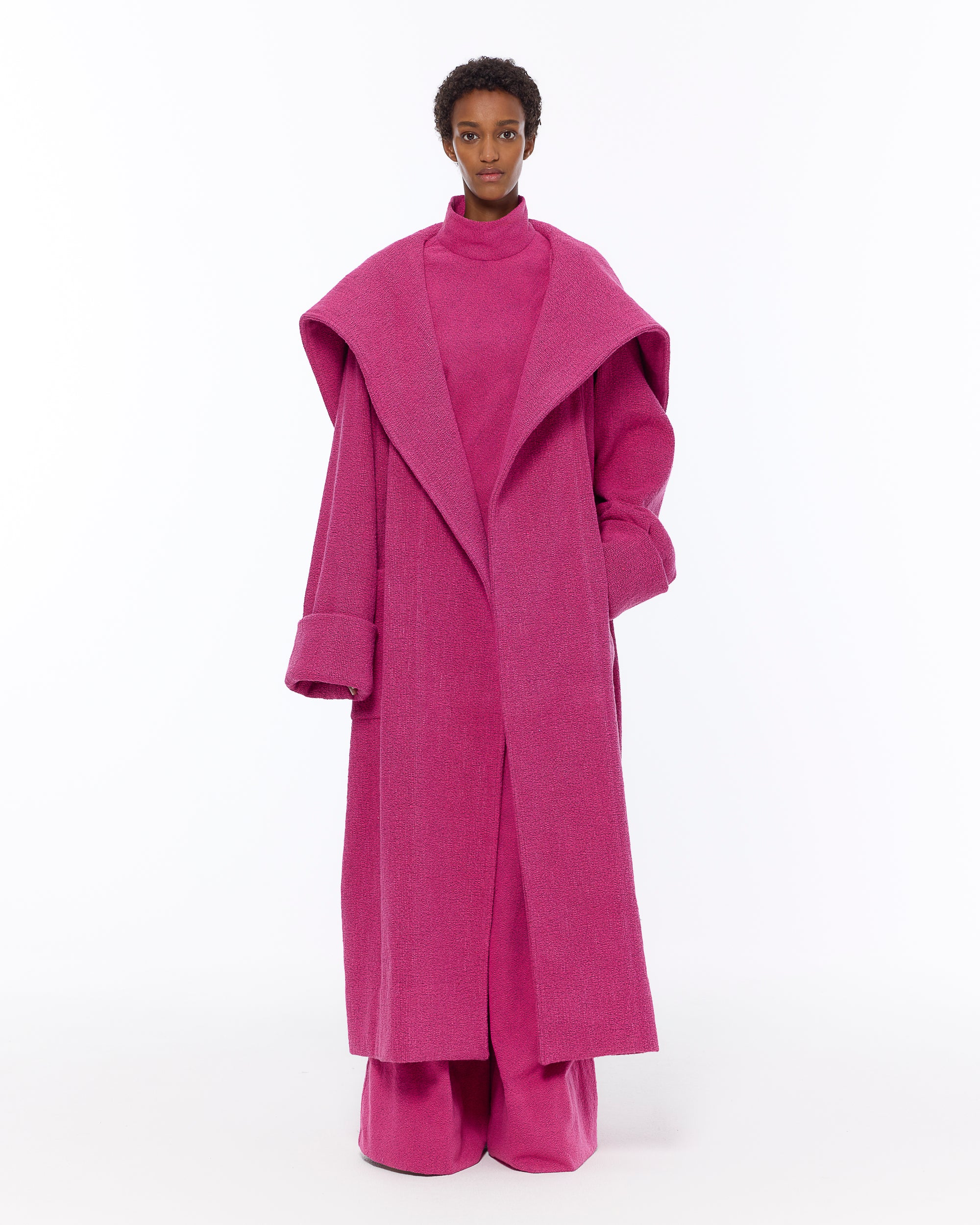 The Shawl Collar Coat : Berry Boucle