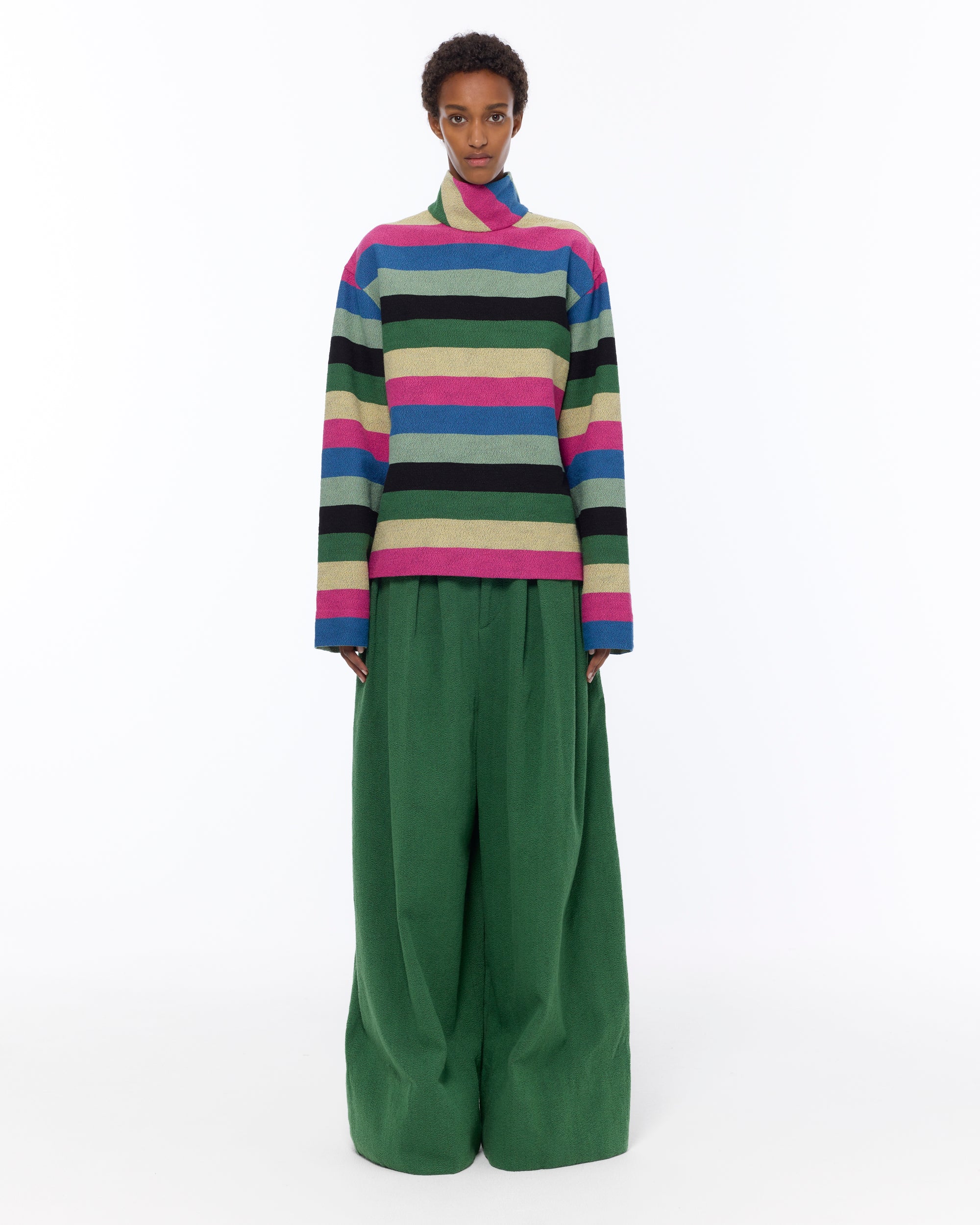 The Turtle Neck Sweater : Multicolor Boucle