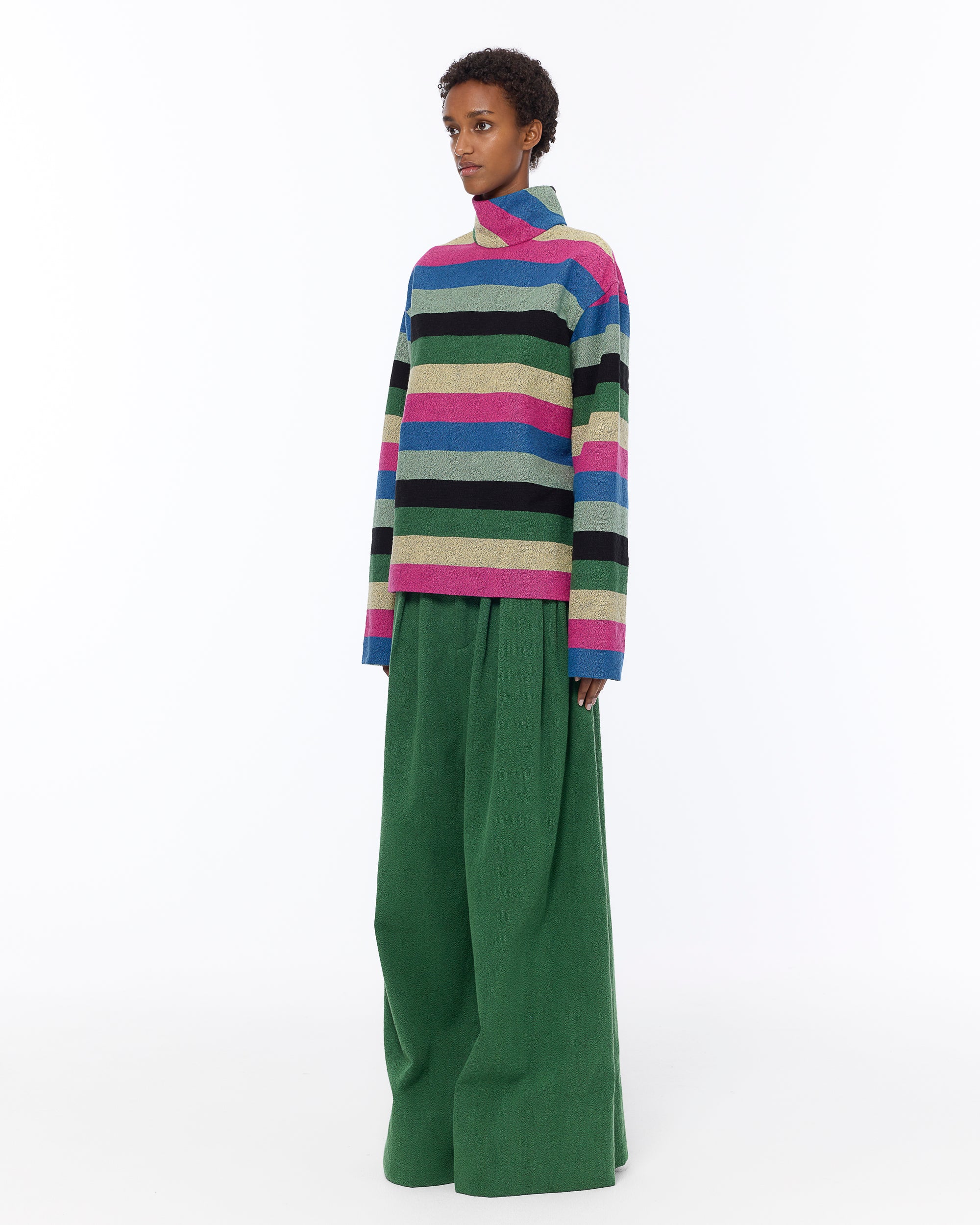 The Turtle Neck Sweater : Multicolor Boucle