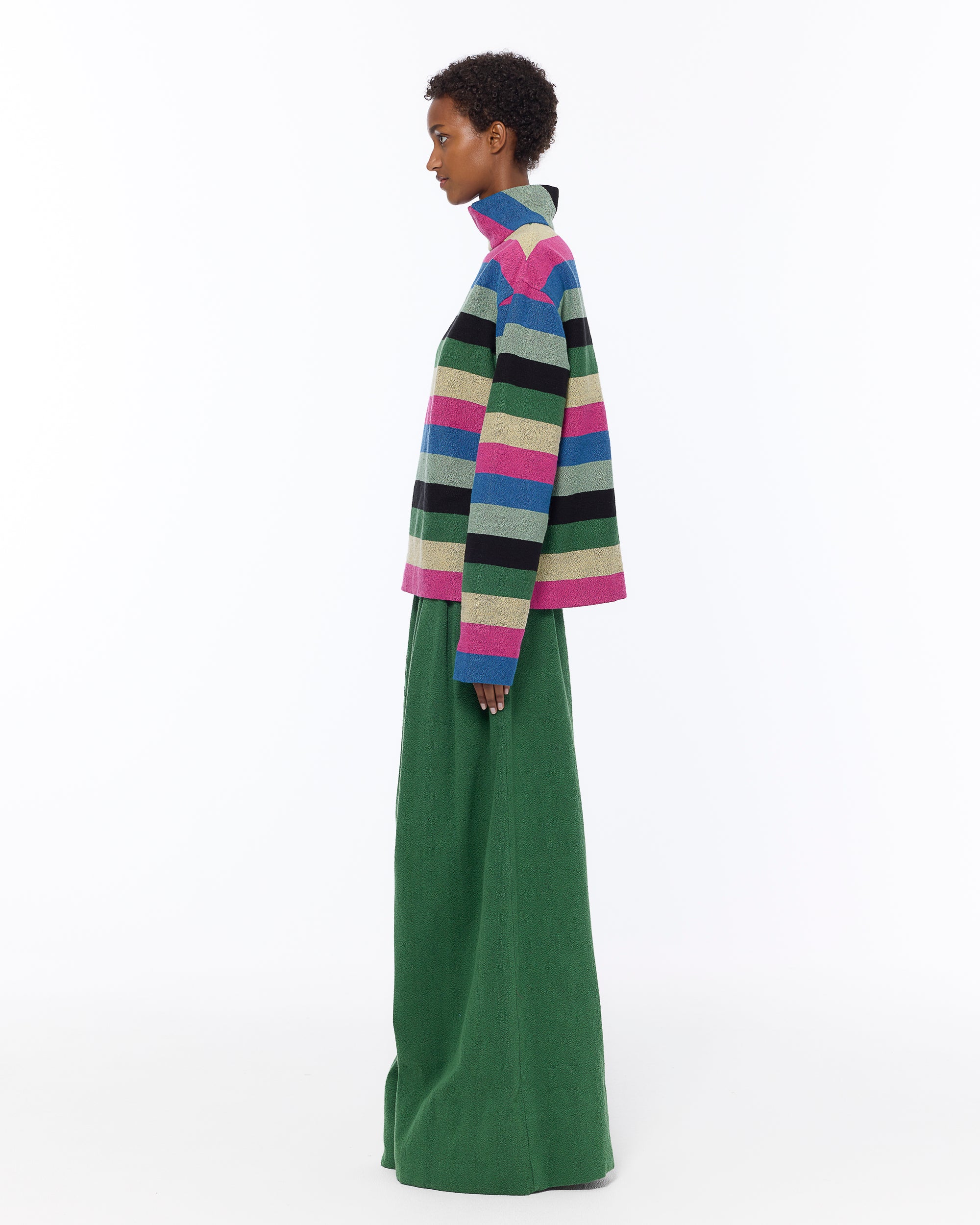 The Turtle Neck Sweater : Multicolor Boucle