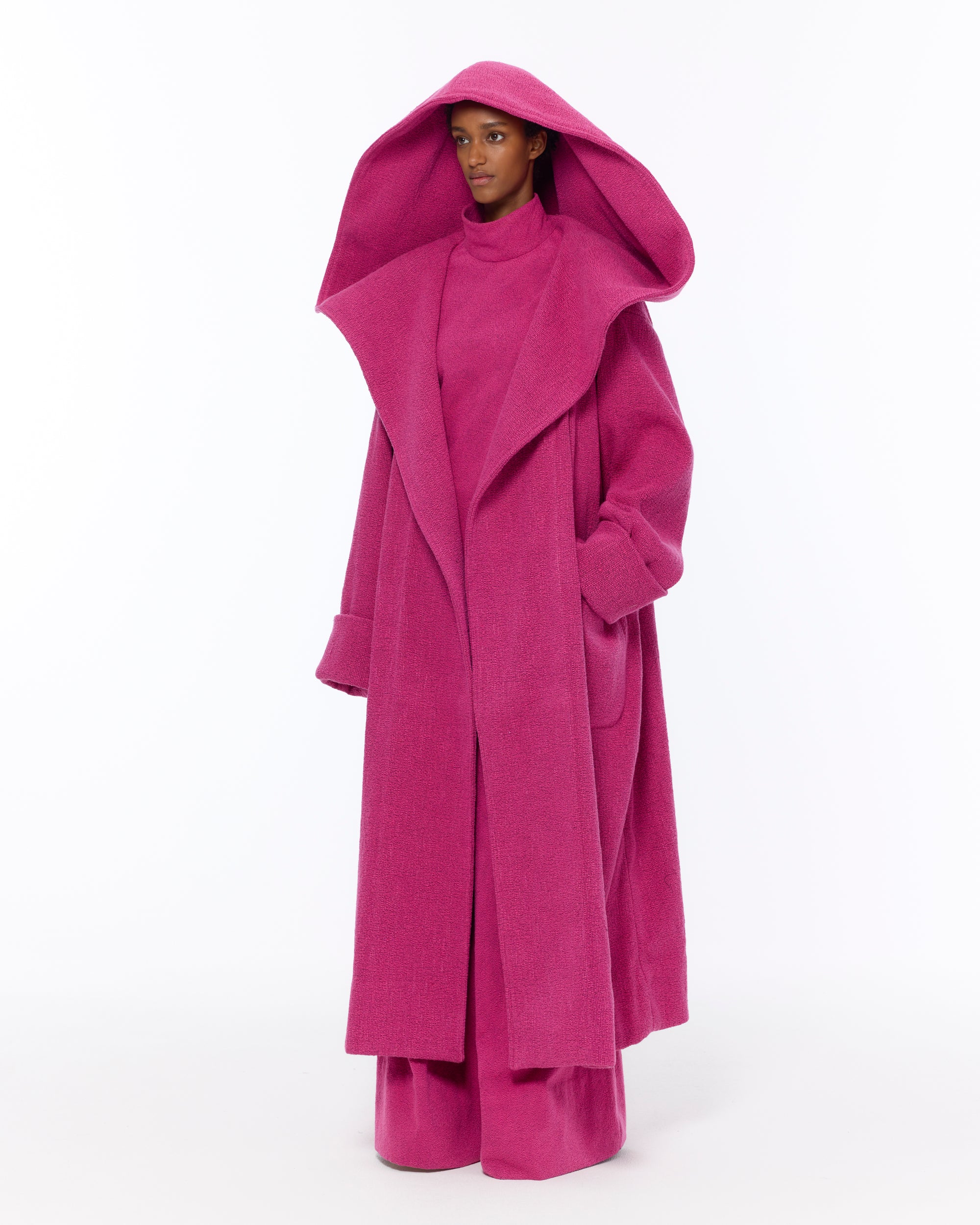 The Shawl Collar Coat : Berry Boucle