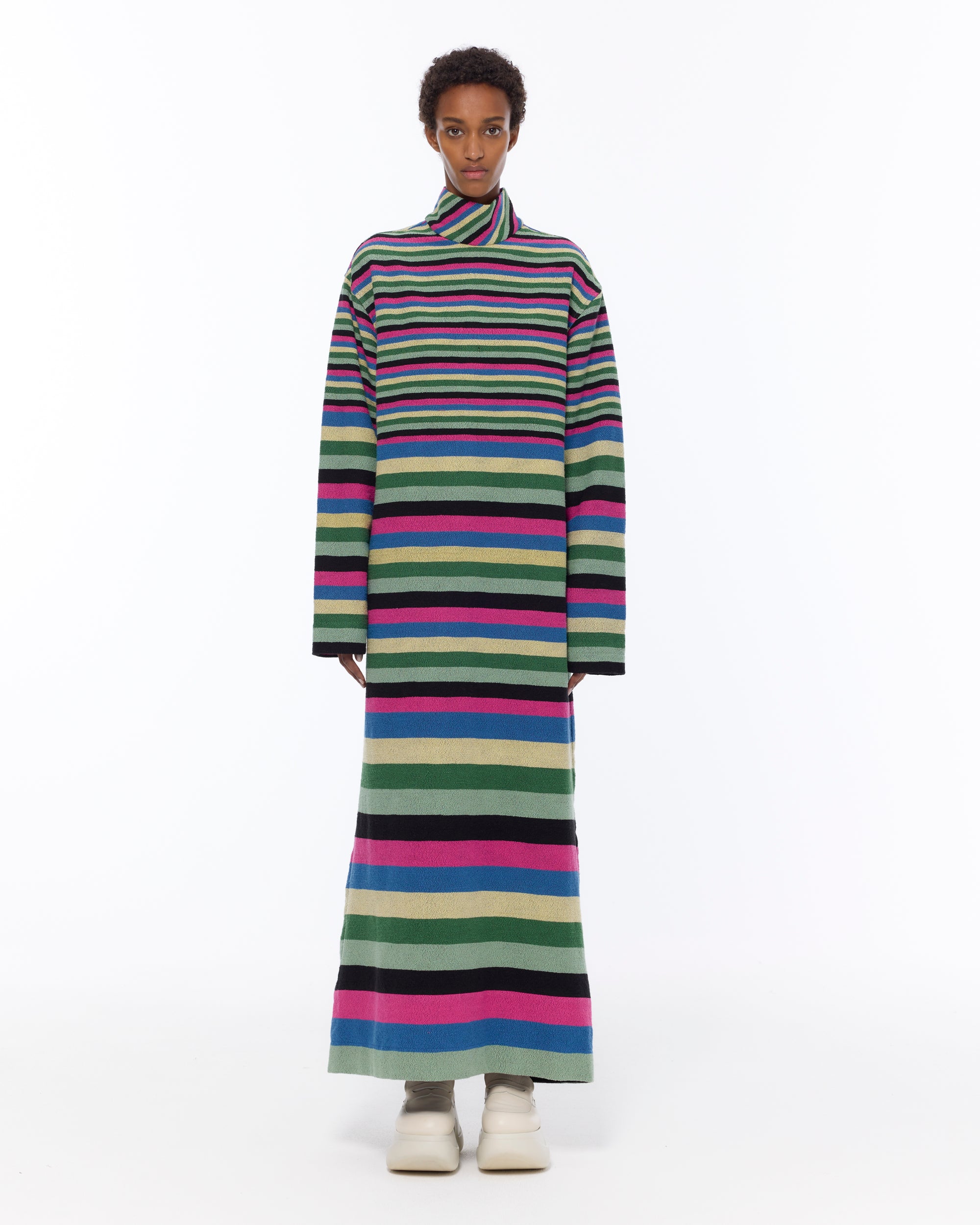 The Turtle Neck Dress : Multicolor Boucle