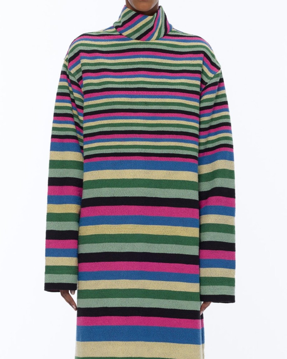 The Turtle Neck Dress : Multicolor Boucle