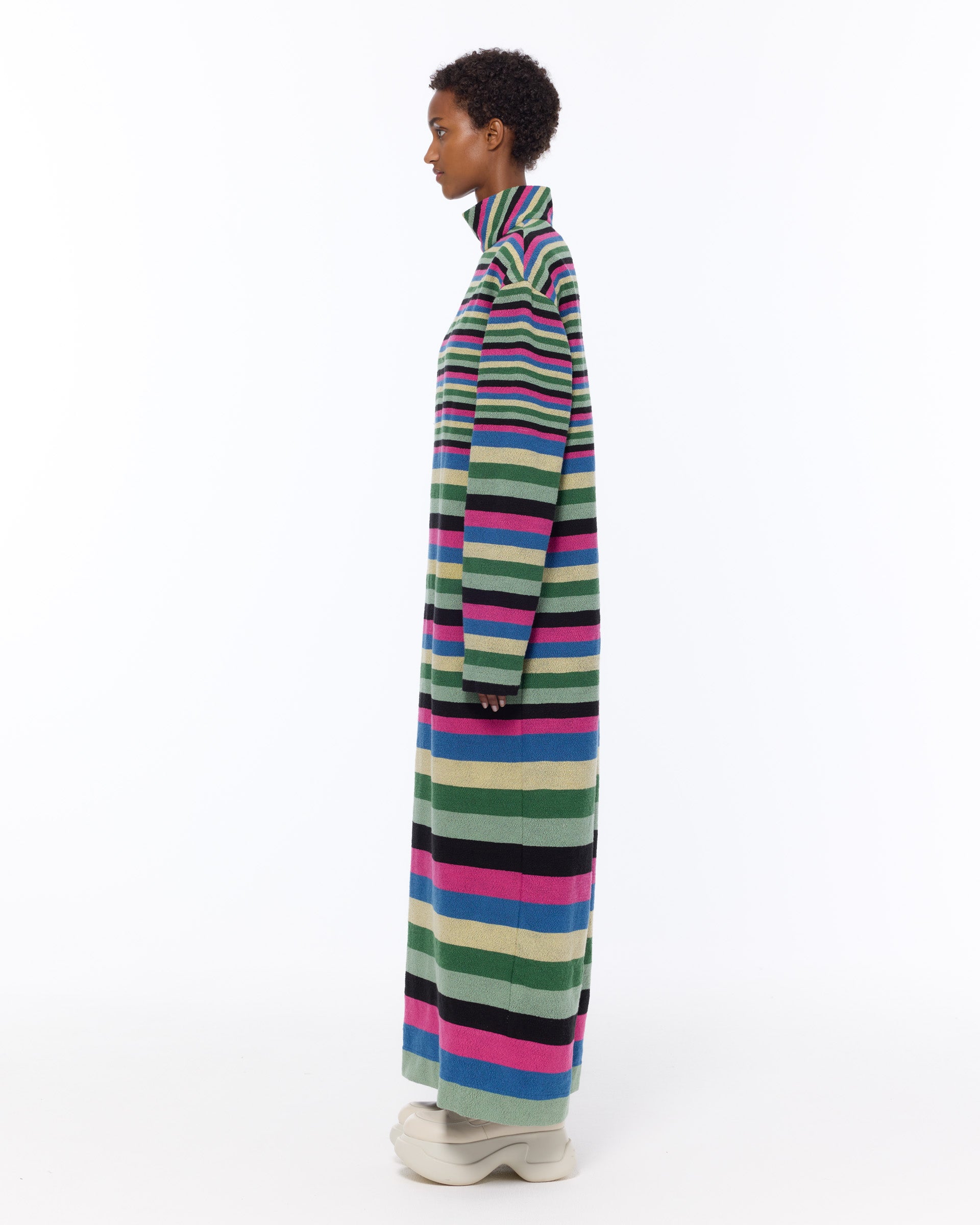 The Turtle Neck Dress : Multicolor Boucle