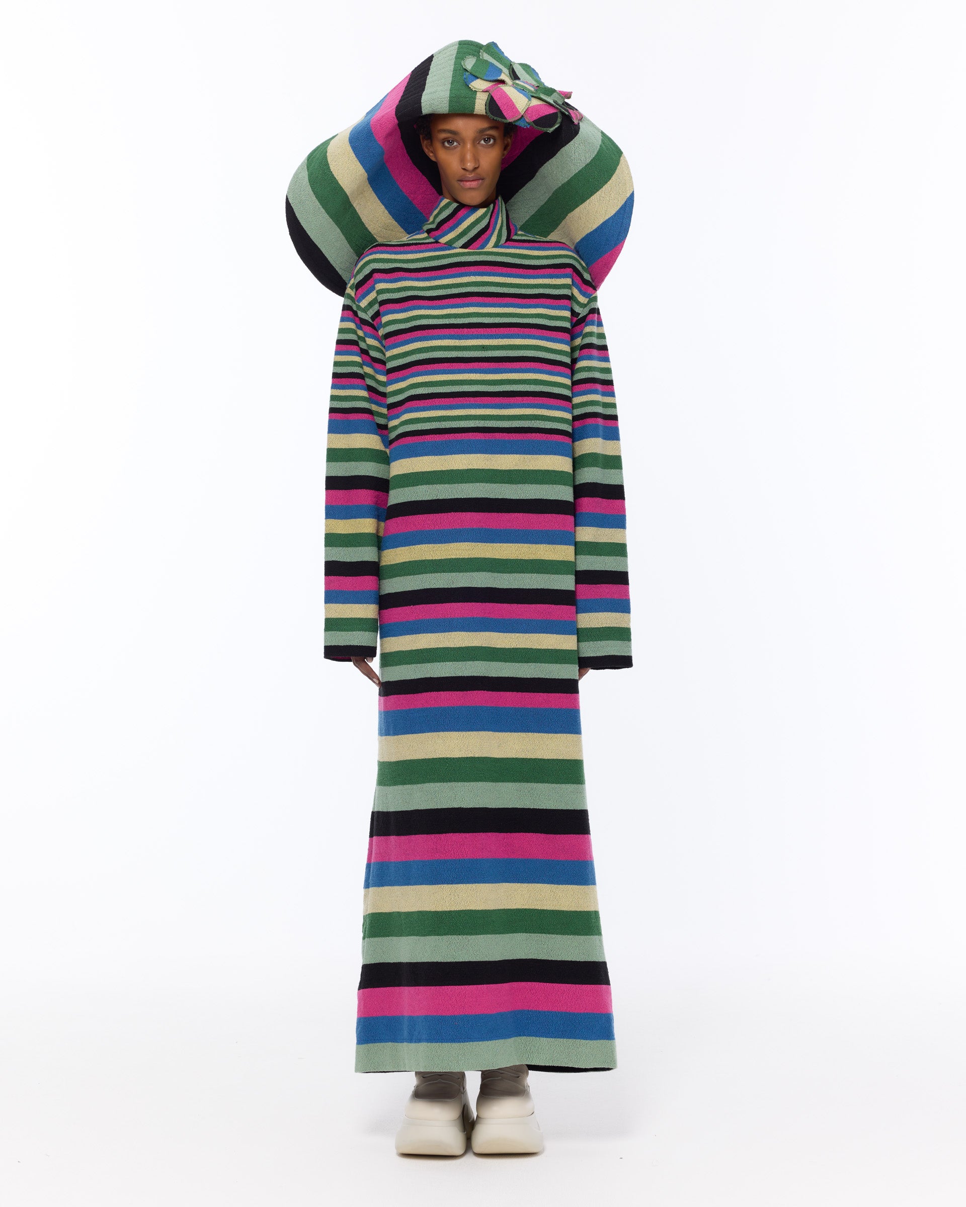 The Turtle Neck Dress : Multicolor Boucle