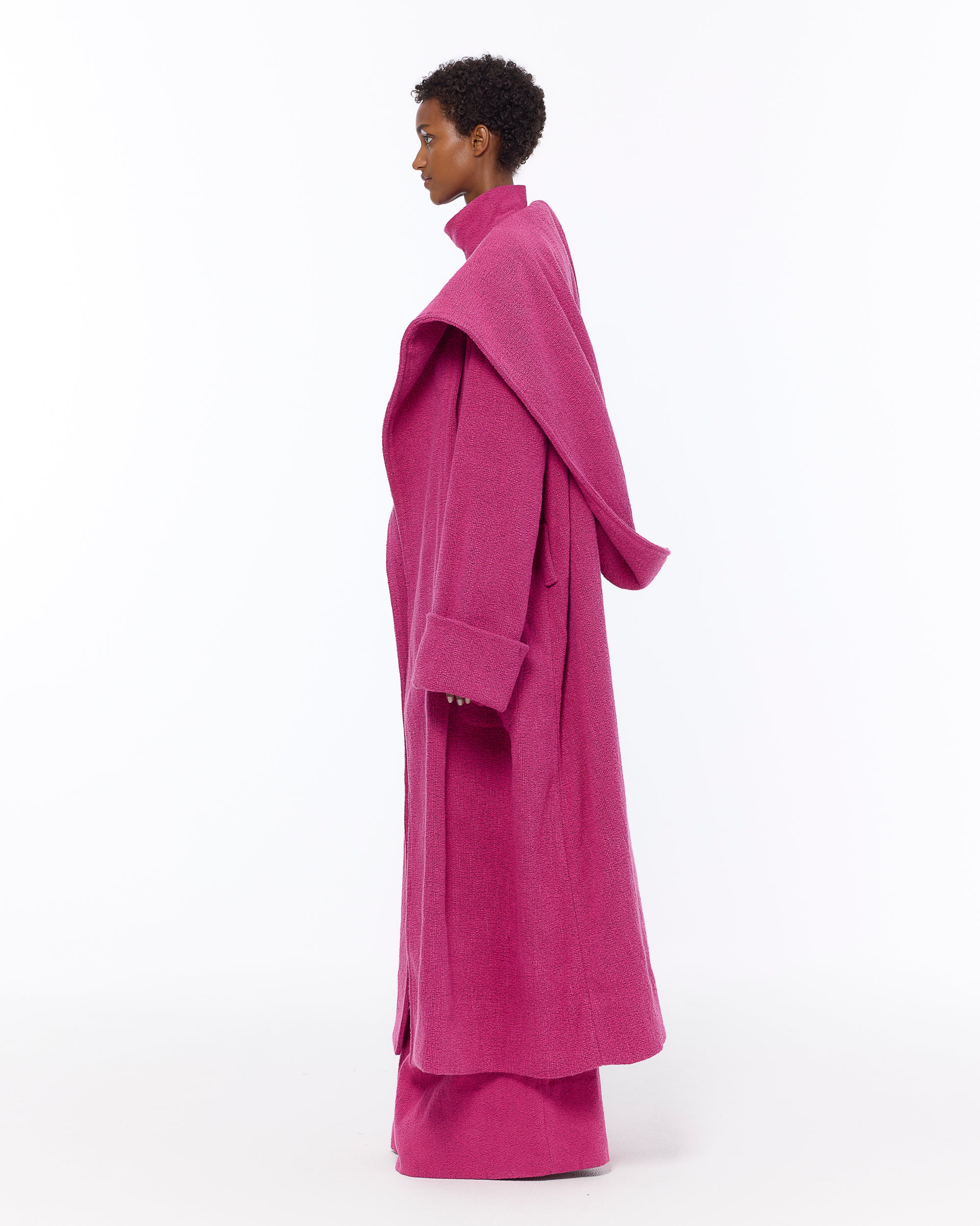 The Shawl Collar Coat : Berry Boucle