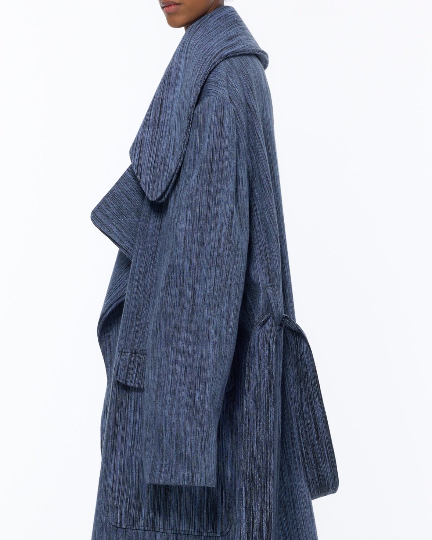 The Double Lapel Overcoat : Parisian Blue Chambray