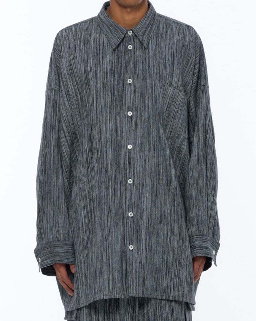 The Oversized Shirt : Grey Chambray