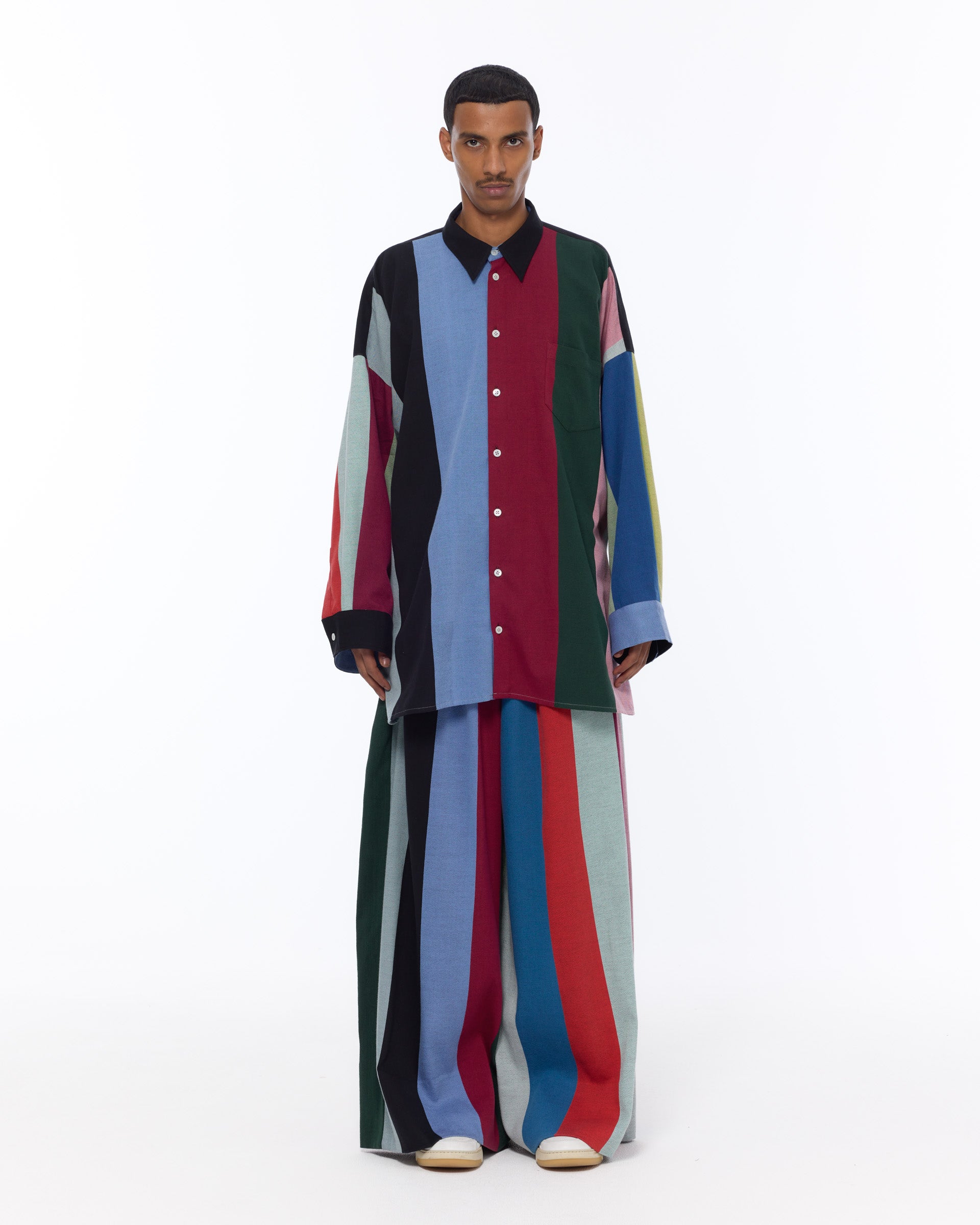 The Oversized Shirt : Multicolor Stripe