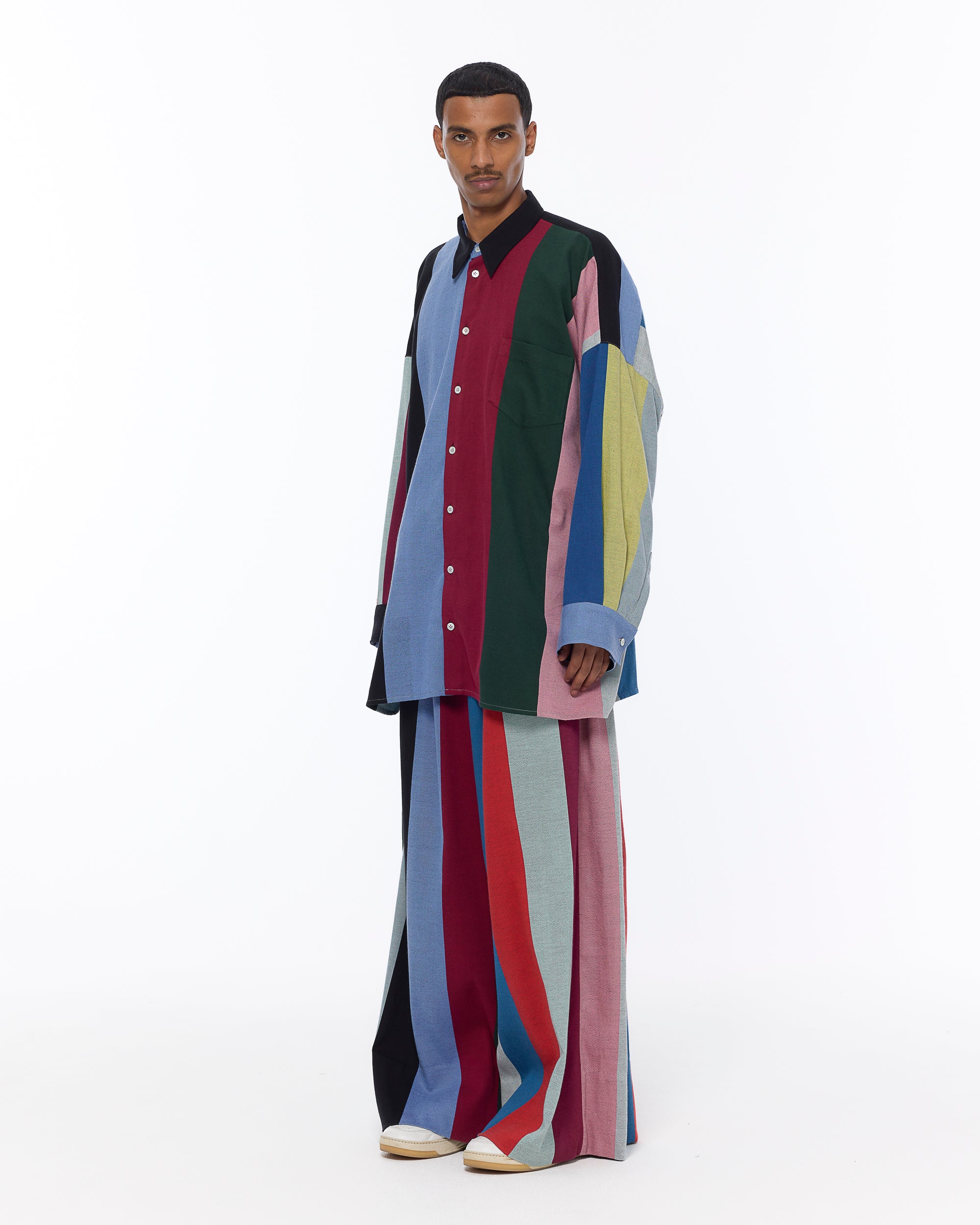 The Oversized Shirt : Multicolor Stripe