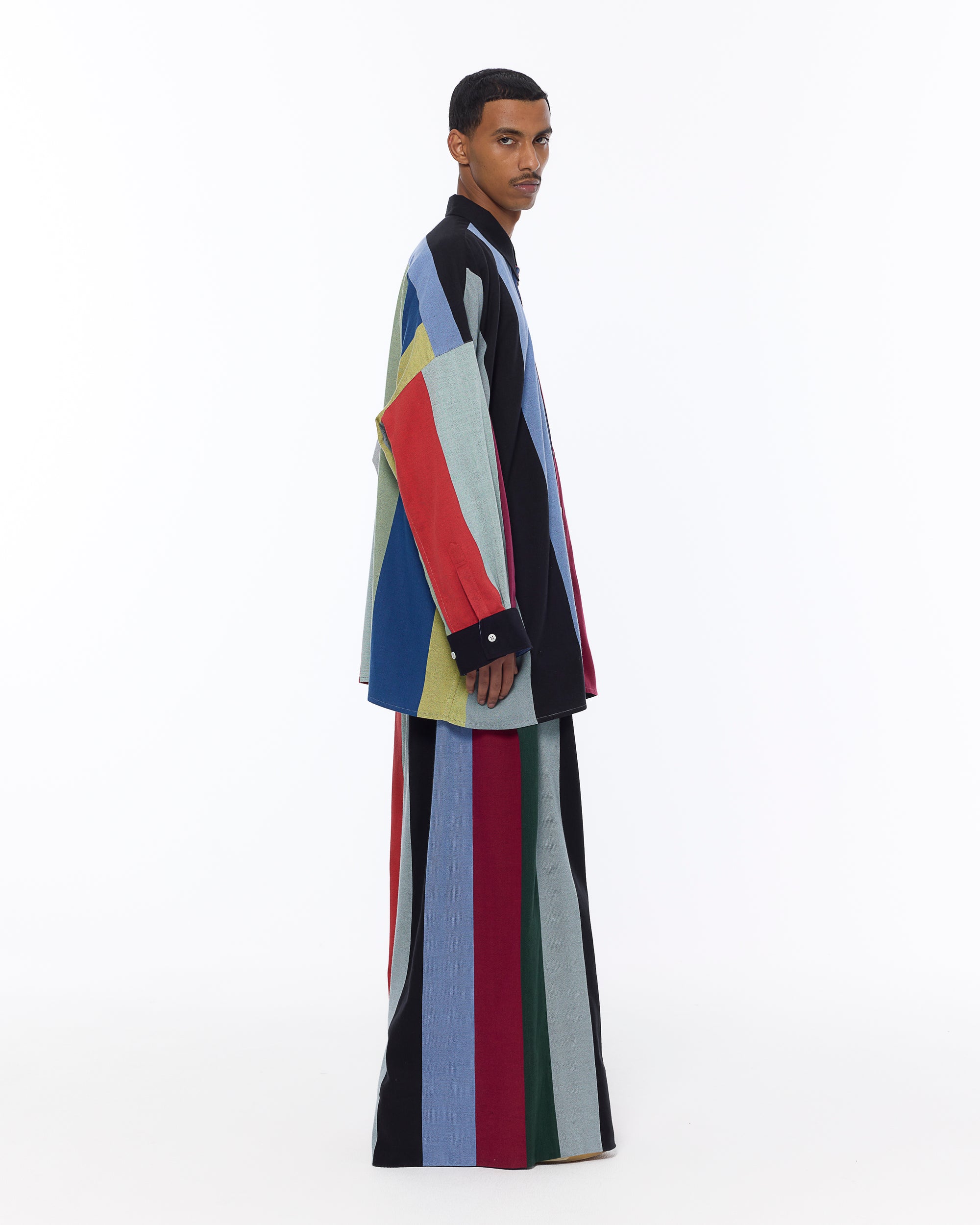 The Oversized Shirt : Multicolor Stripe