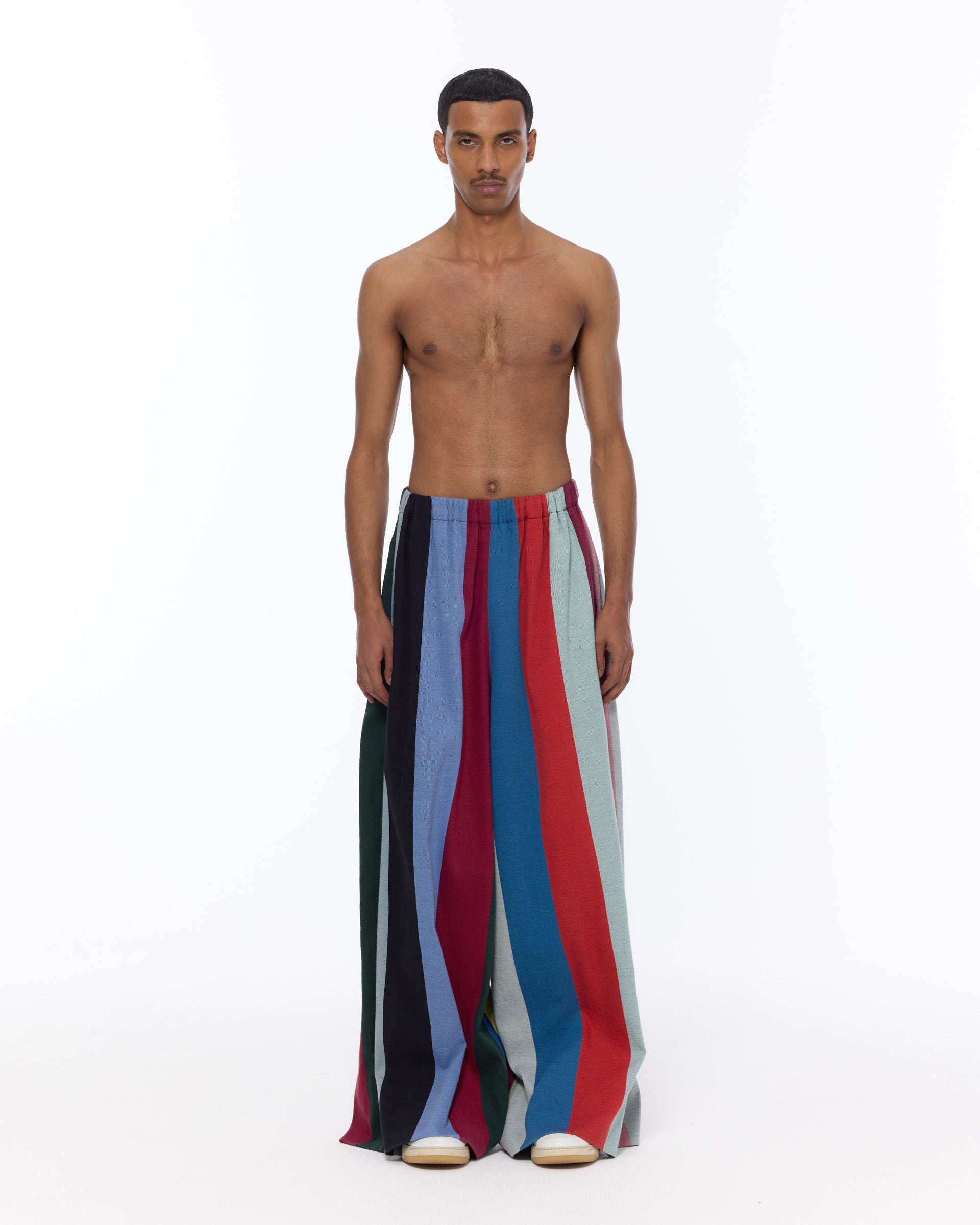 The Wide Leg Pant : Multicolor Stripe