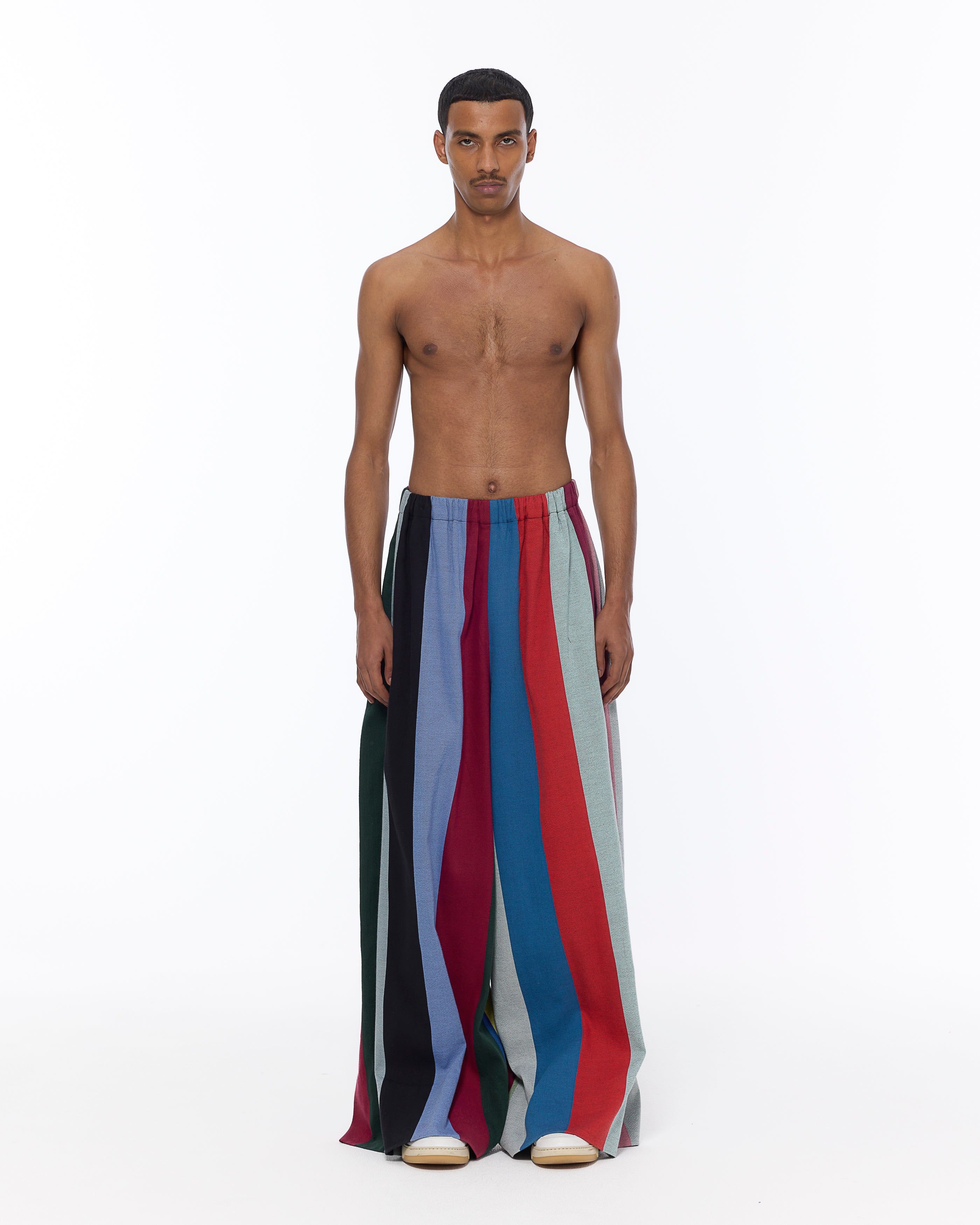 The Wide Leg Pant : Multicolor Stripe