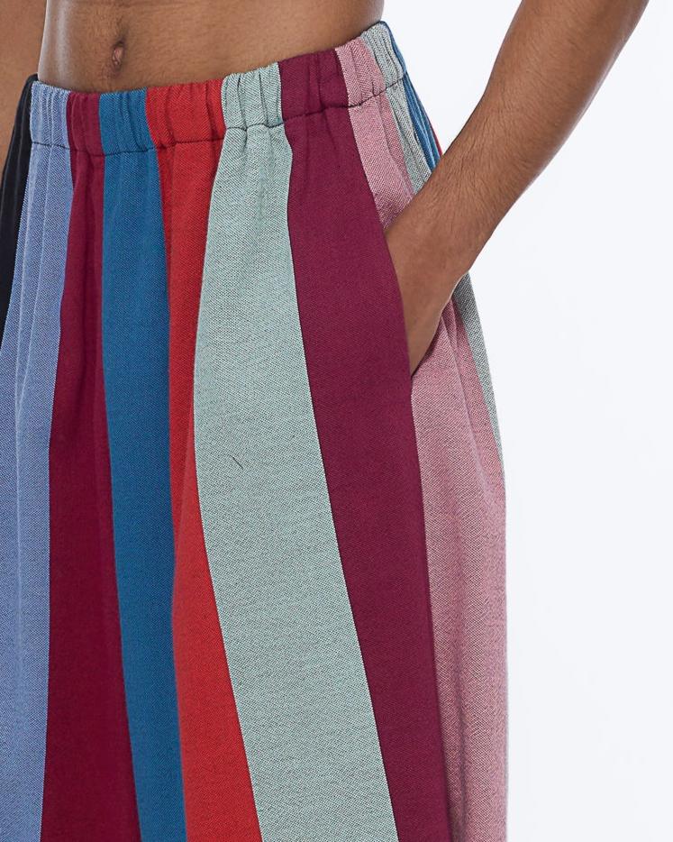 The Wide Leg Pant : Multicolor Stripe