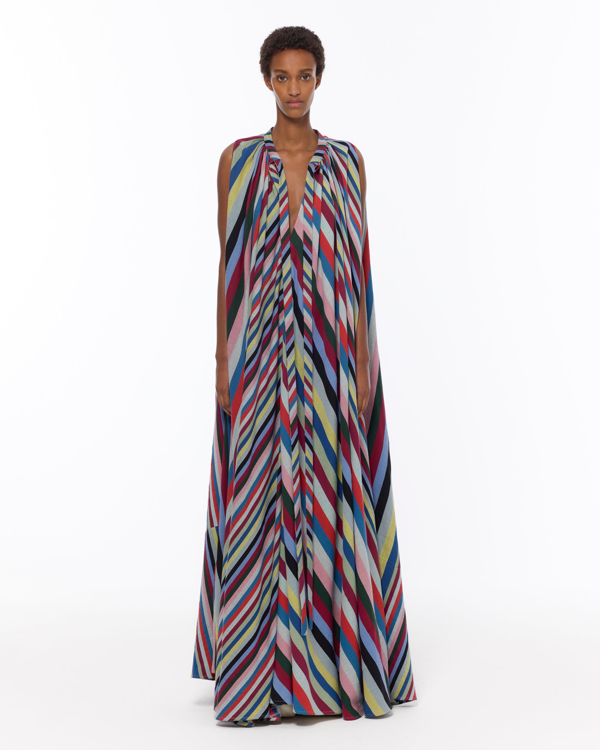 The Cape Dress : Multicolor Stripe