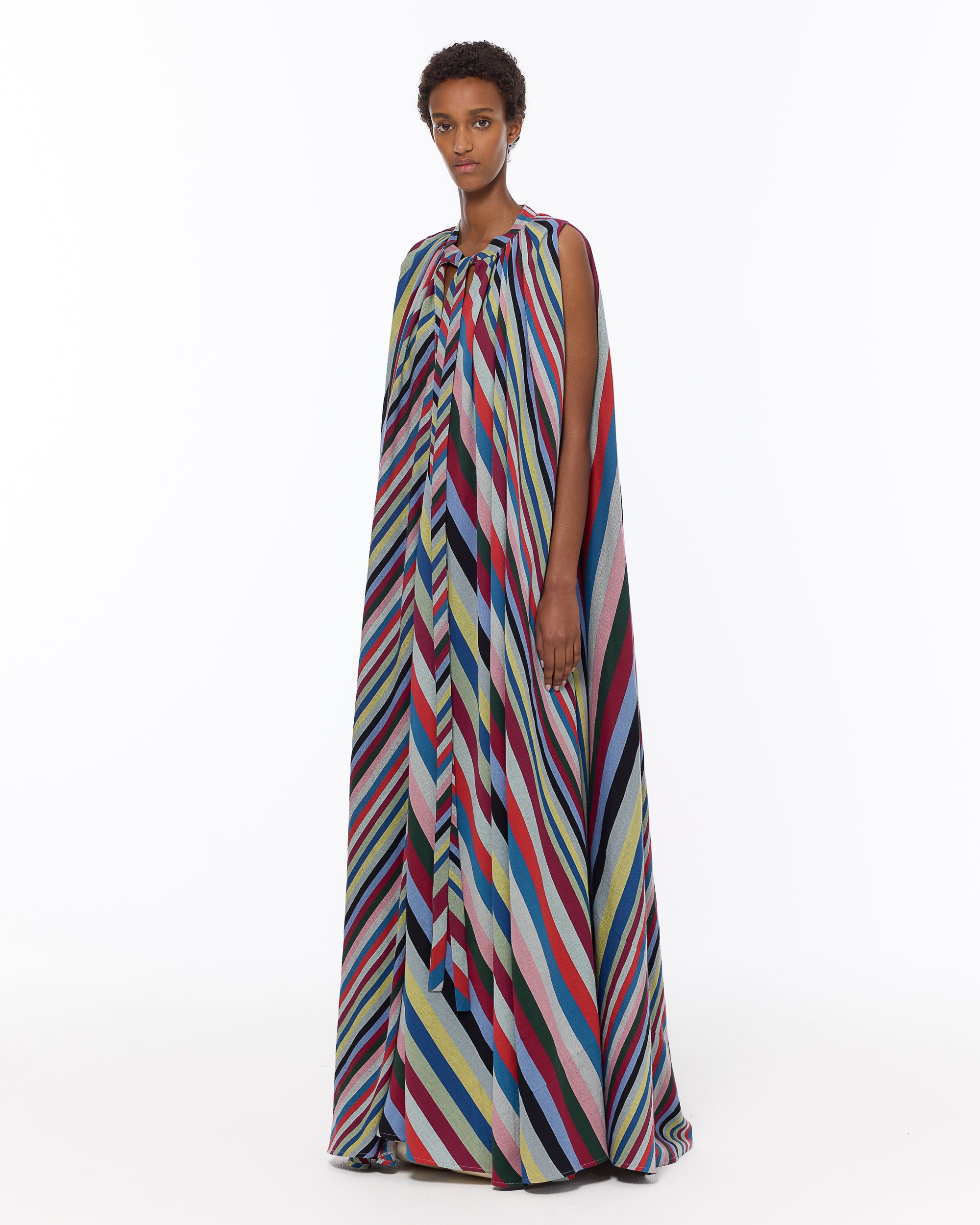 The Cape Dress : Multicolor Stripe