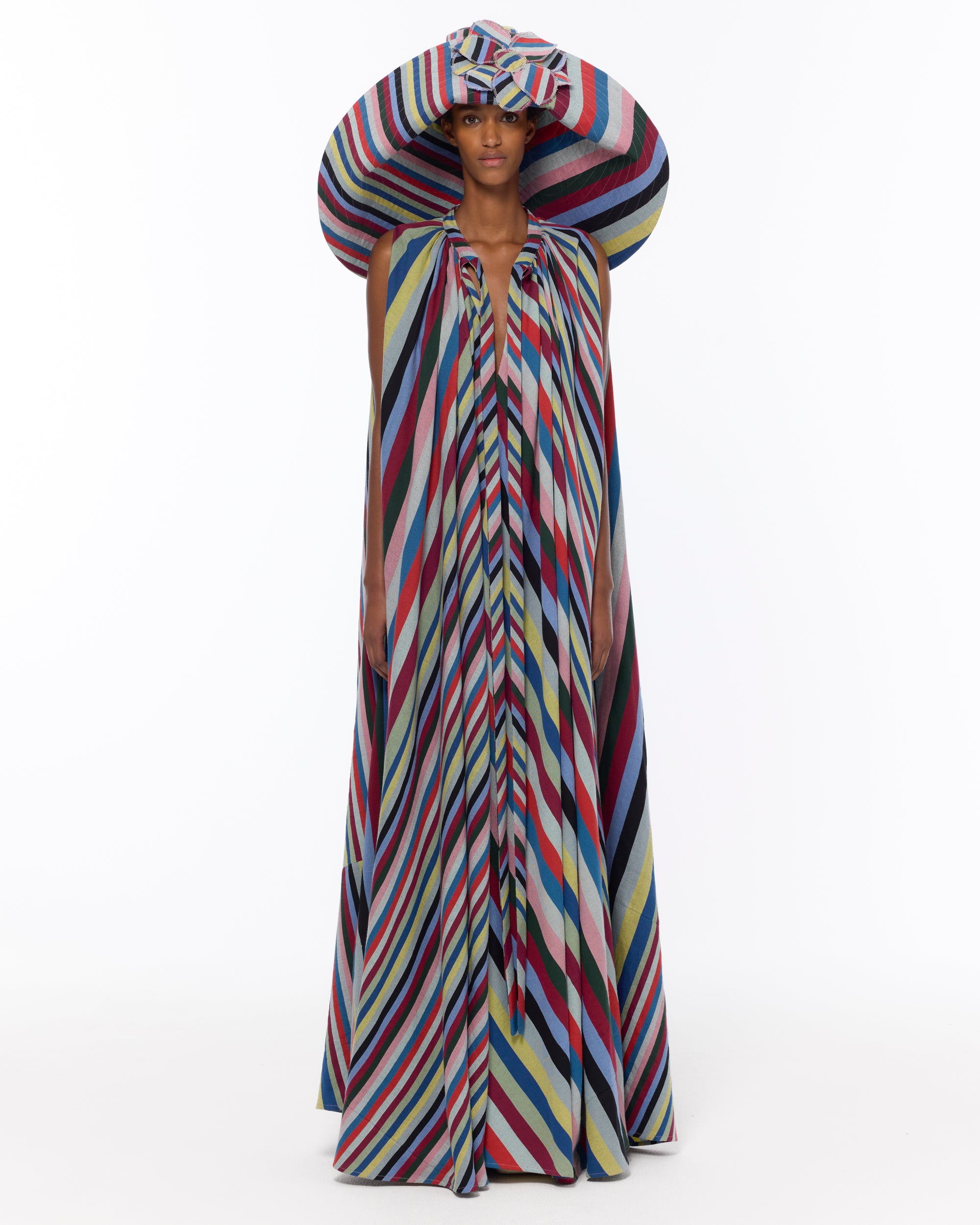 The Cape Dress : Multicolor Stripe