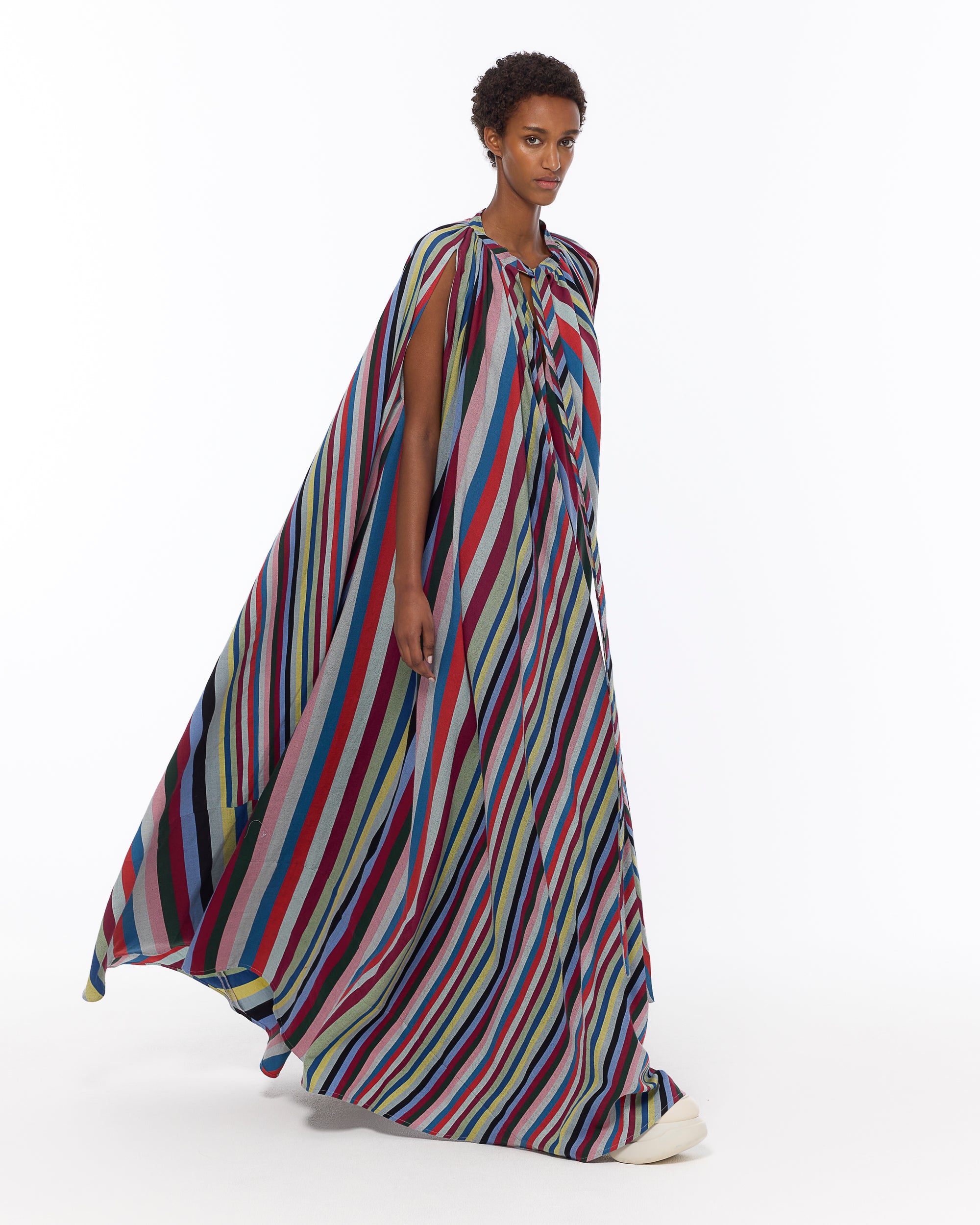 The Cape Dress : Multicolor Stripe