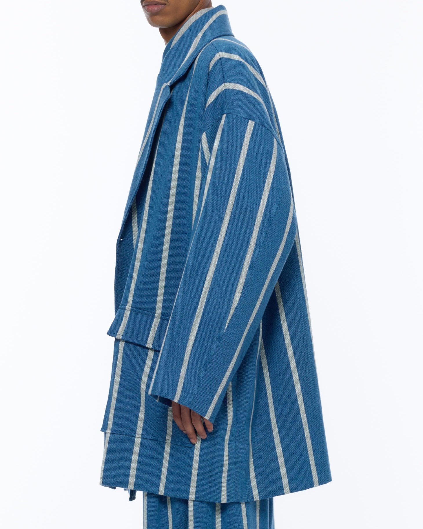 The Cropped Blanket Coat : Stripe 53