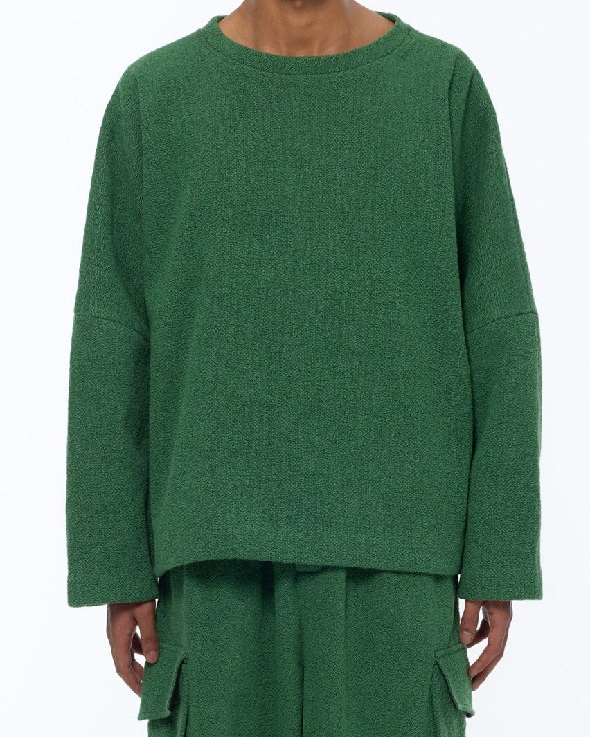 The Sweater : Eden Green Boucle