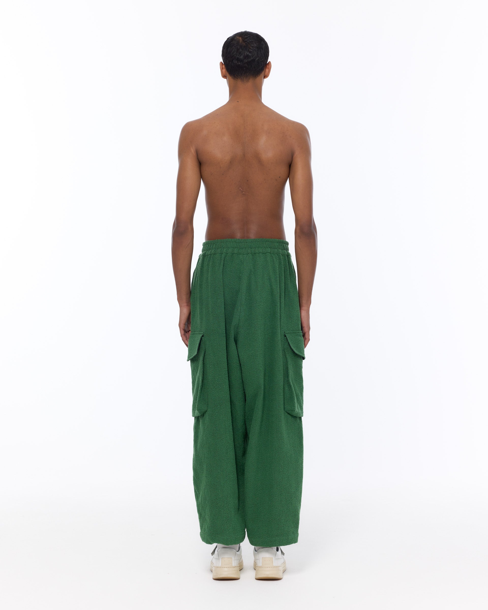 The Cargo Pant : Eden Green Boucle