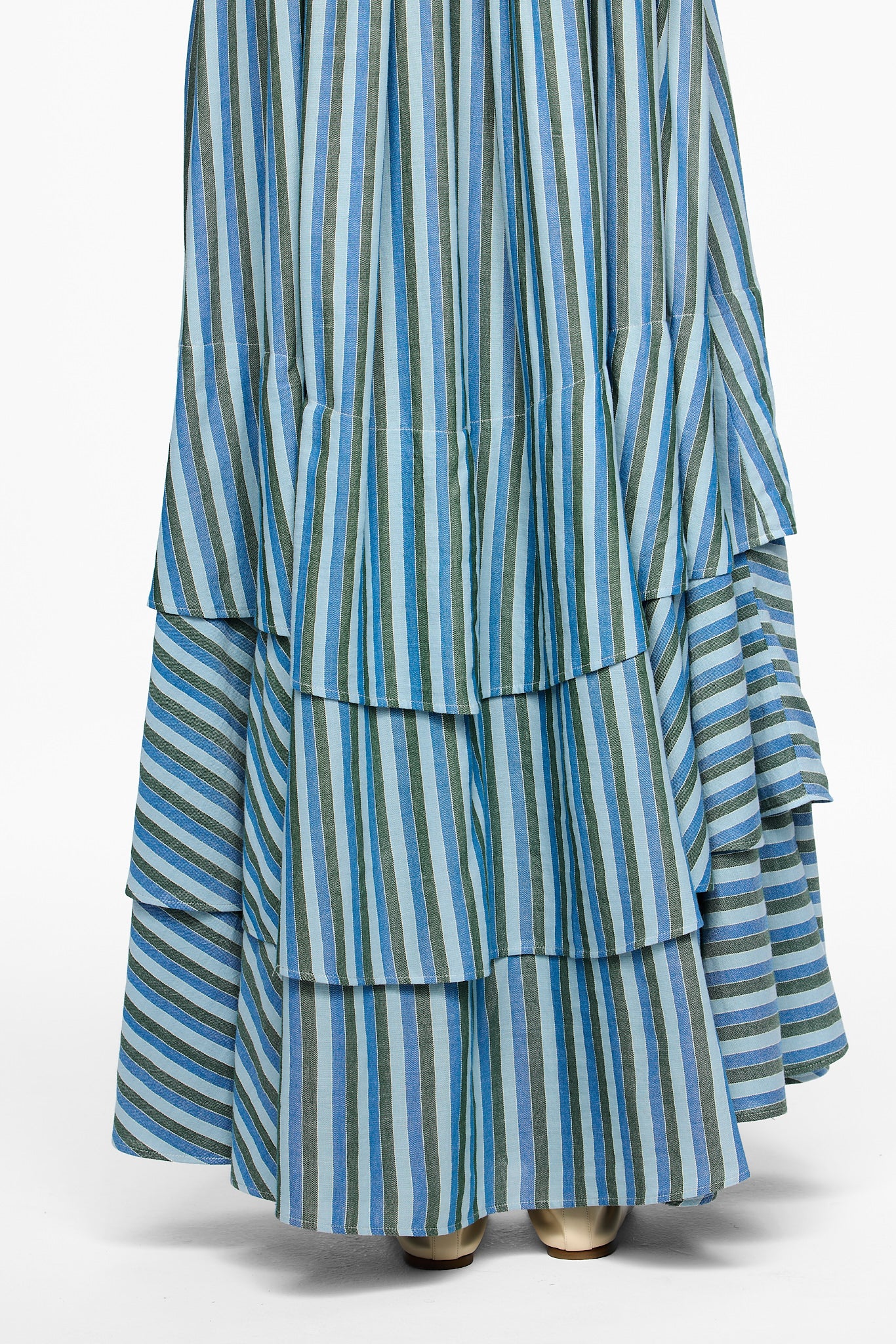 The Sleeveless Tiered Touareg Dress - Stripe 68