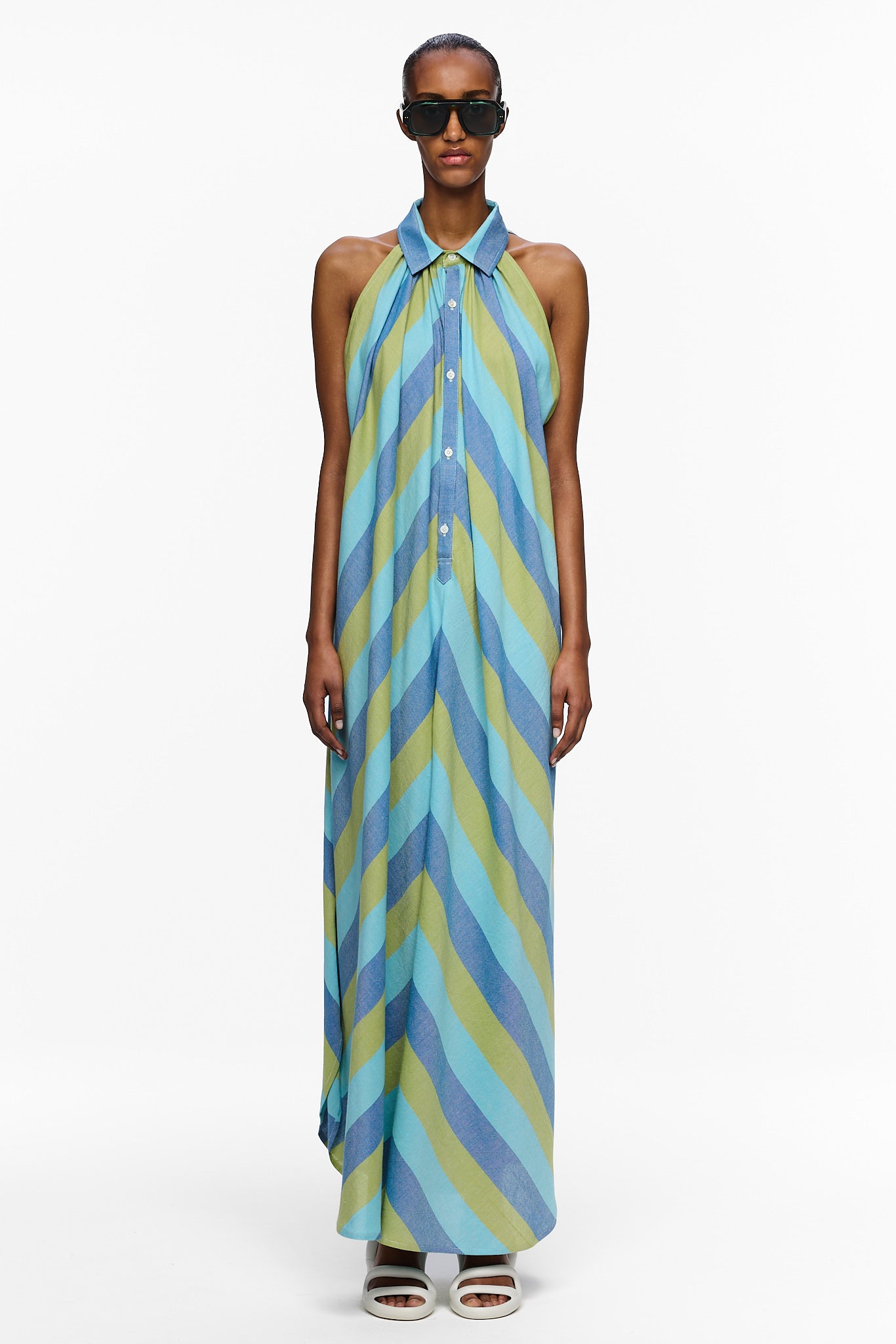 The Halter Dress - Stripe 55