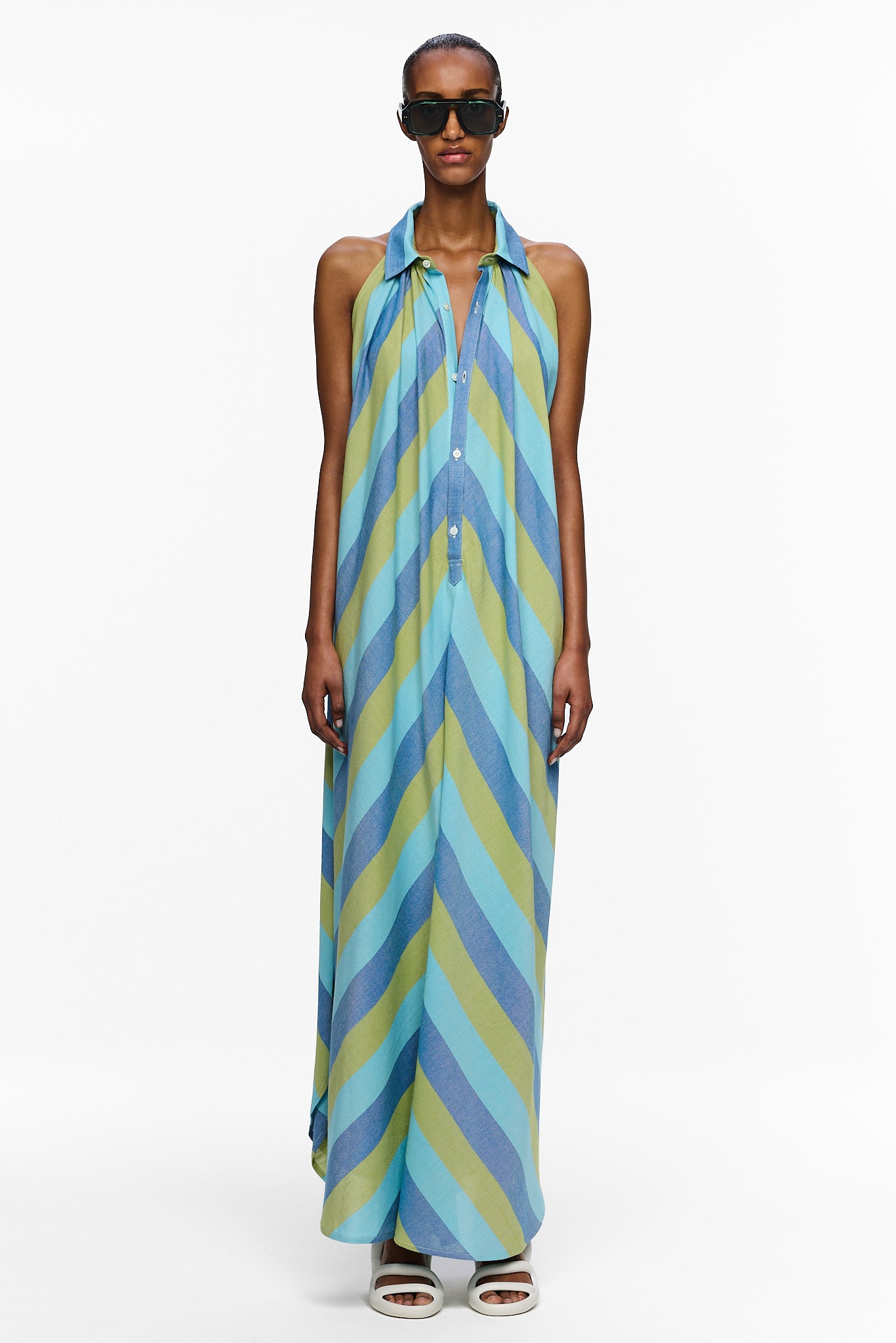 The Halter Dress - Stripe 55