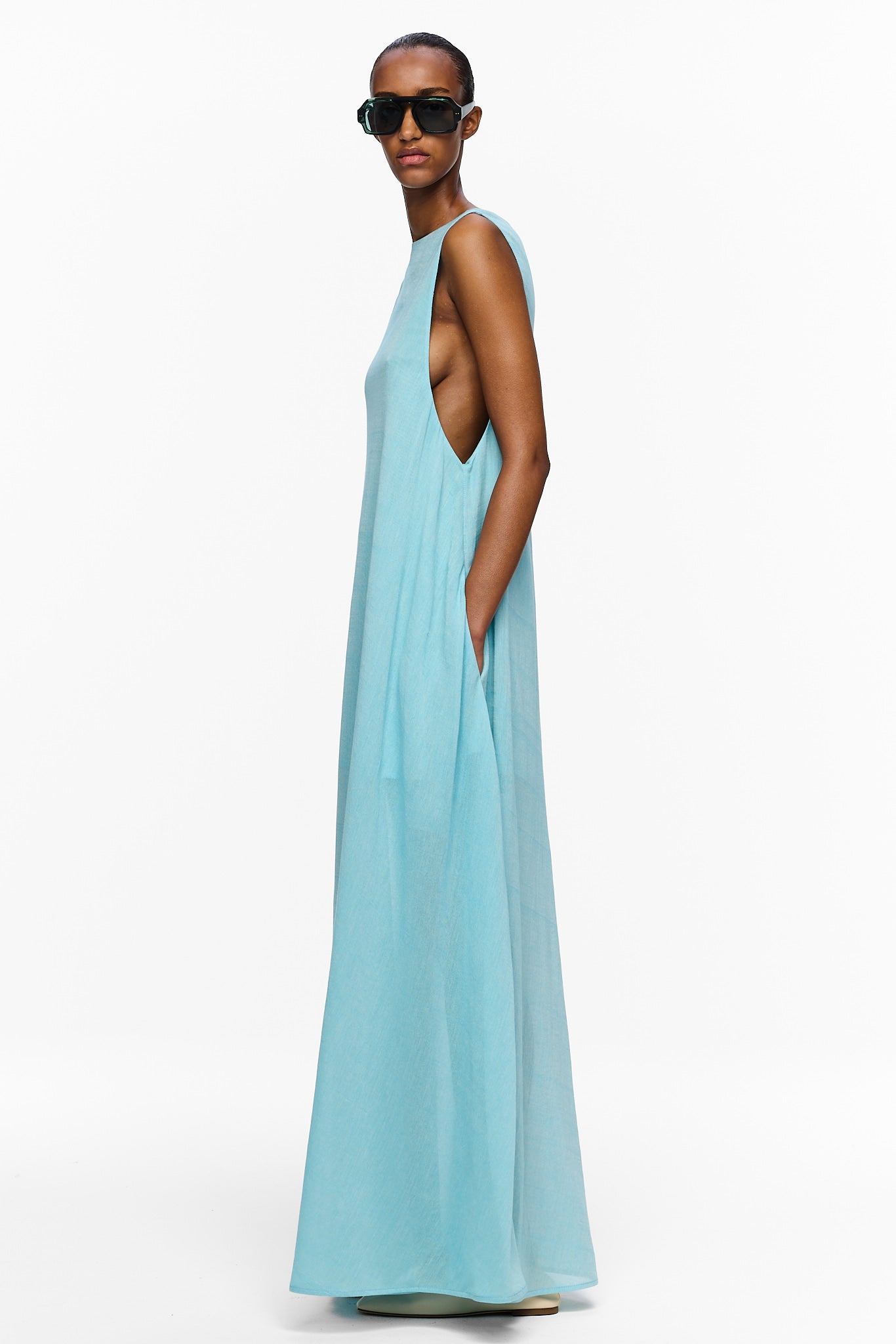 The Column Dress - Blue Ciel