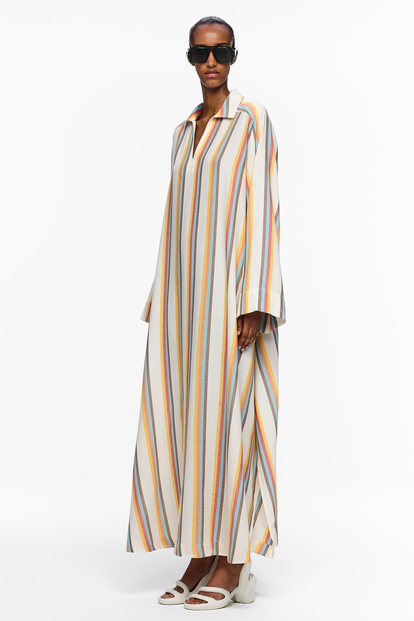 The V-Neck Caftan - Stripe 18