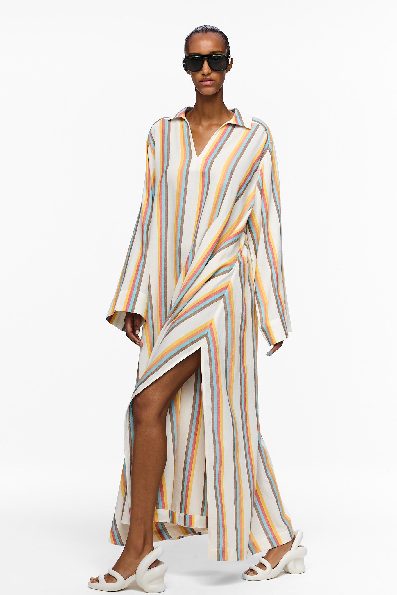 The V-Neck Caftan - Stripe 18