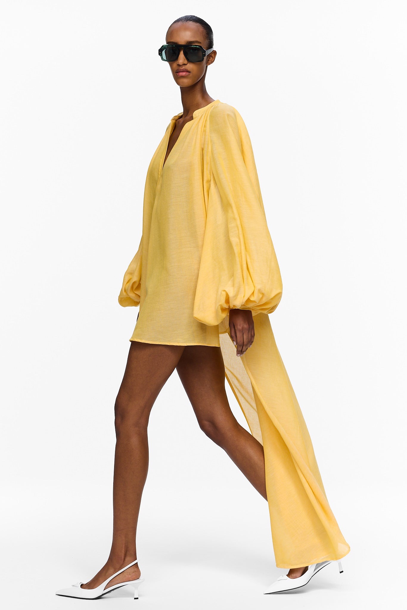 The High-Low Touareg Dress - Canary