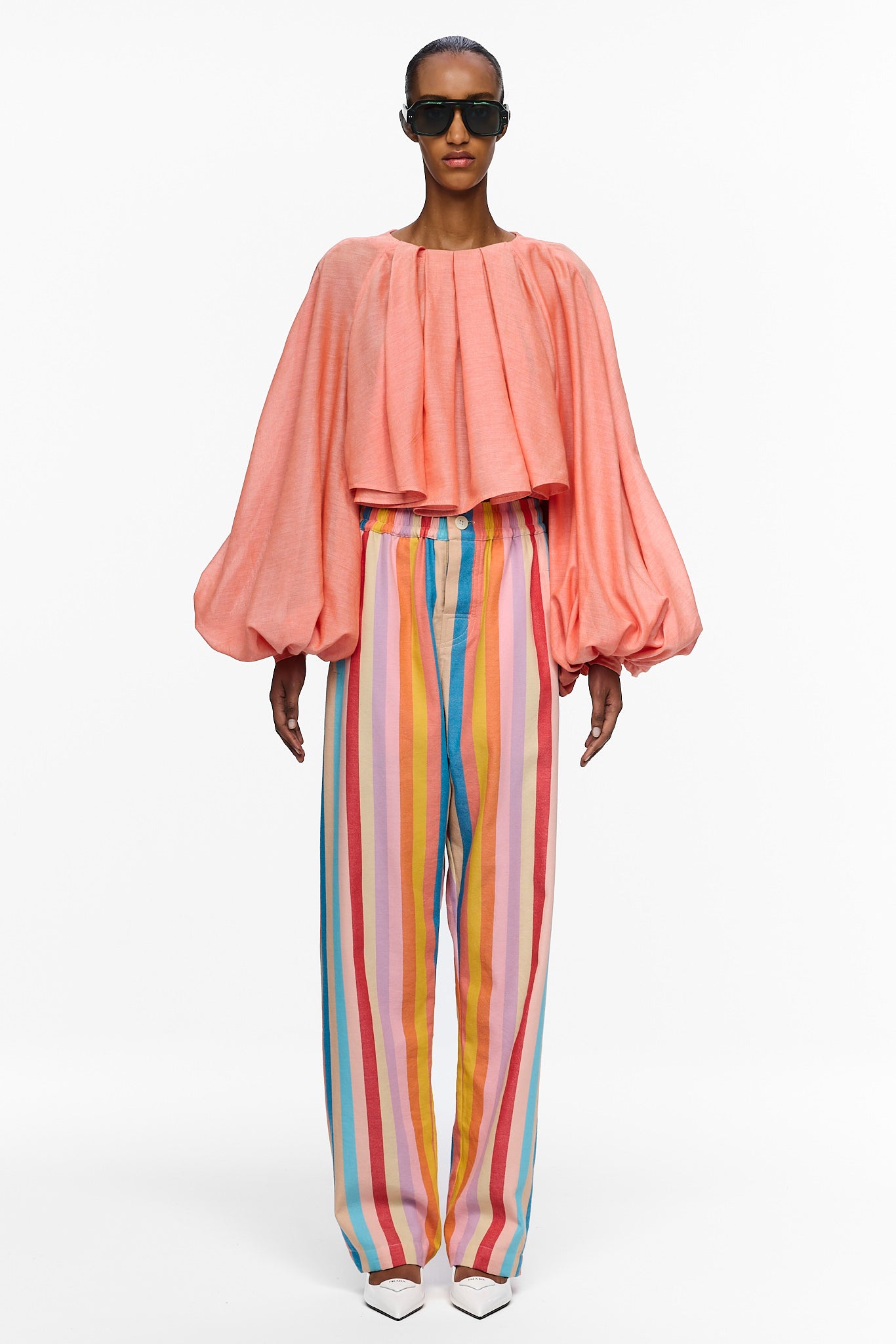 The Cropped Pleated Blouse - Burnt Orange