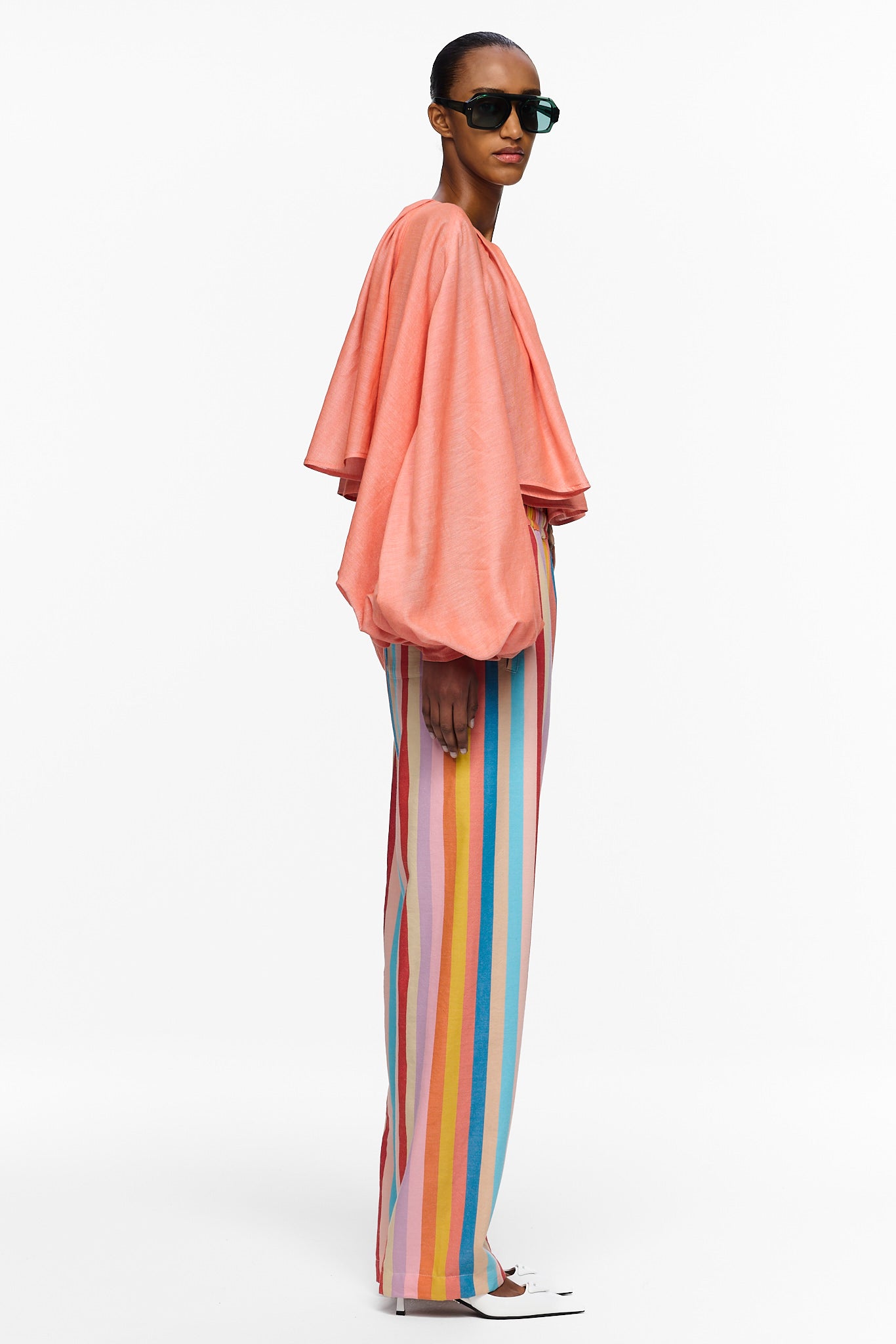 The Cropped Pleated Blouse - Burnt Orange