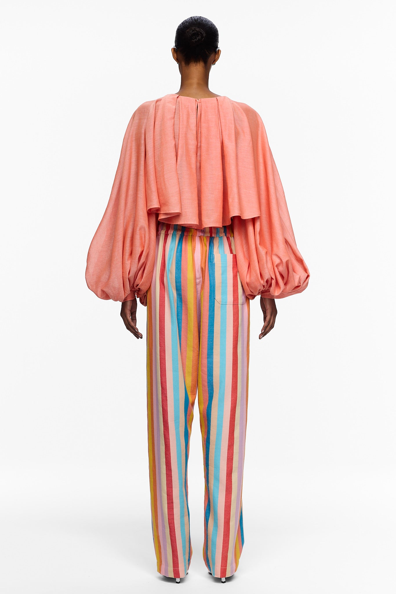 The Cropped Pleated Blouse - Burnt Orange