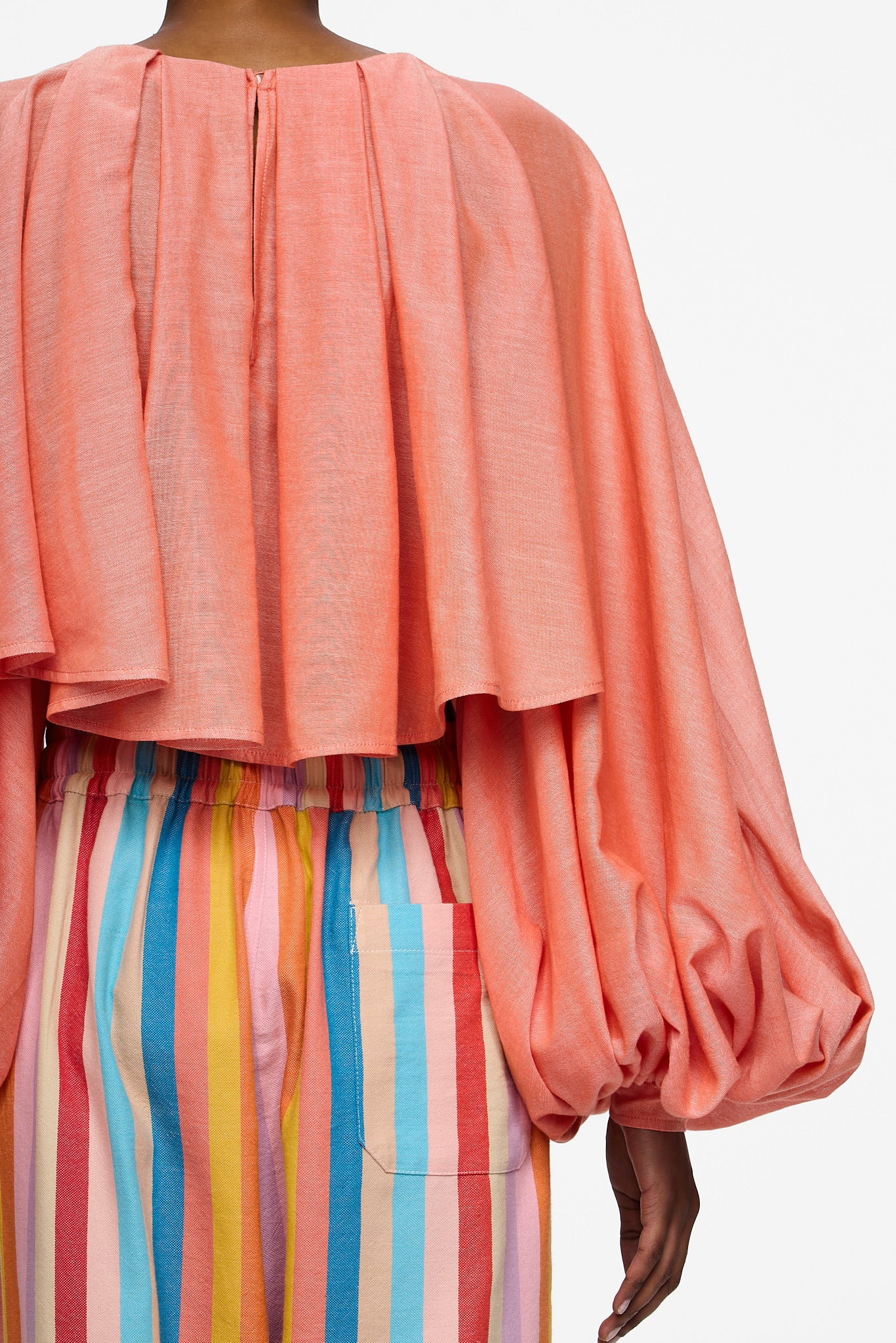 The Cropped Pleated Blouse - Burnt Orange