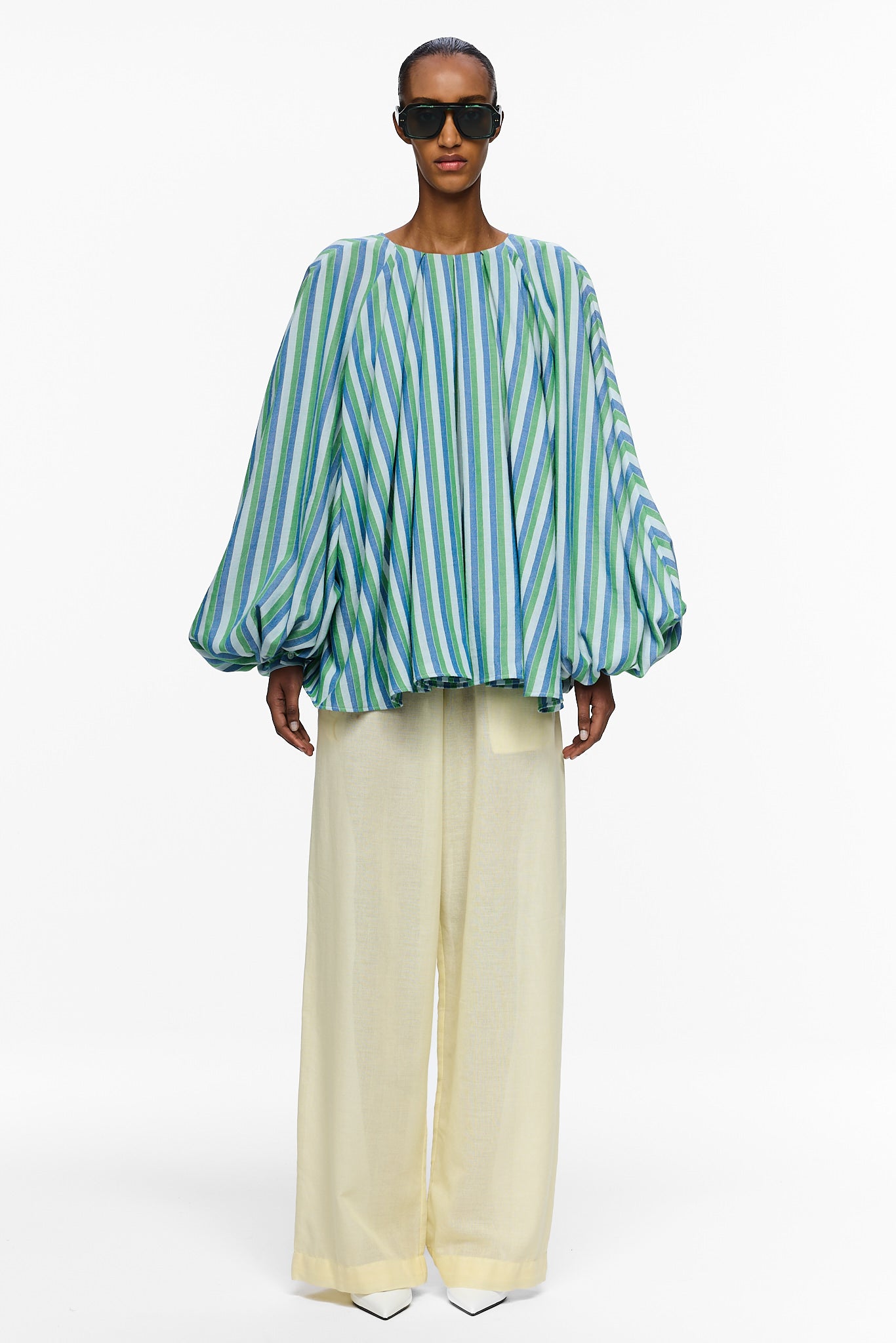 The Pleated Blouse - Stripe 67