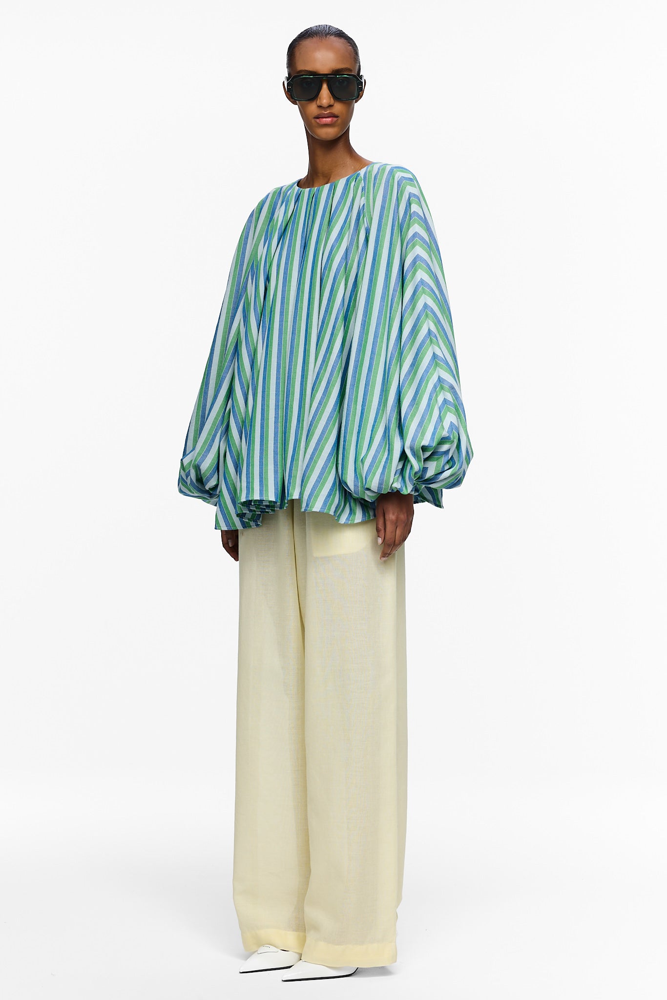 The Pleated Blouse - Stripe 67