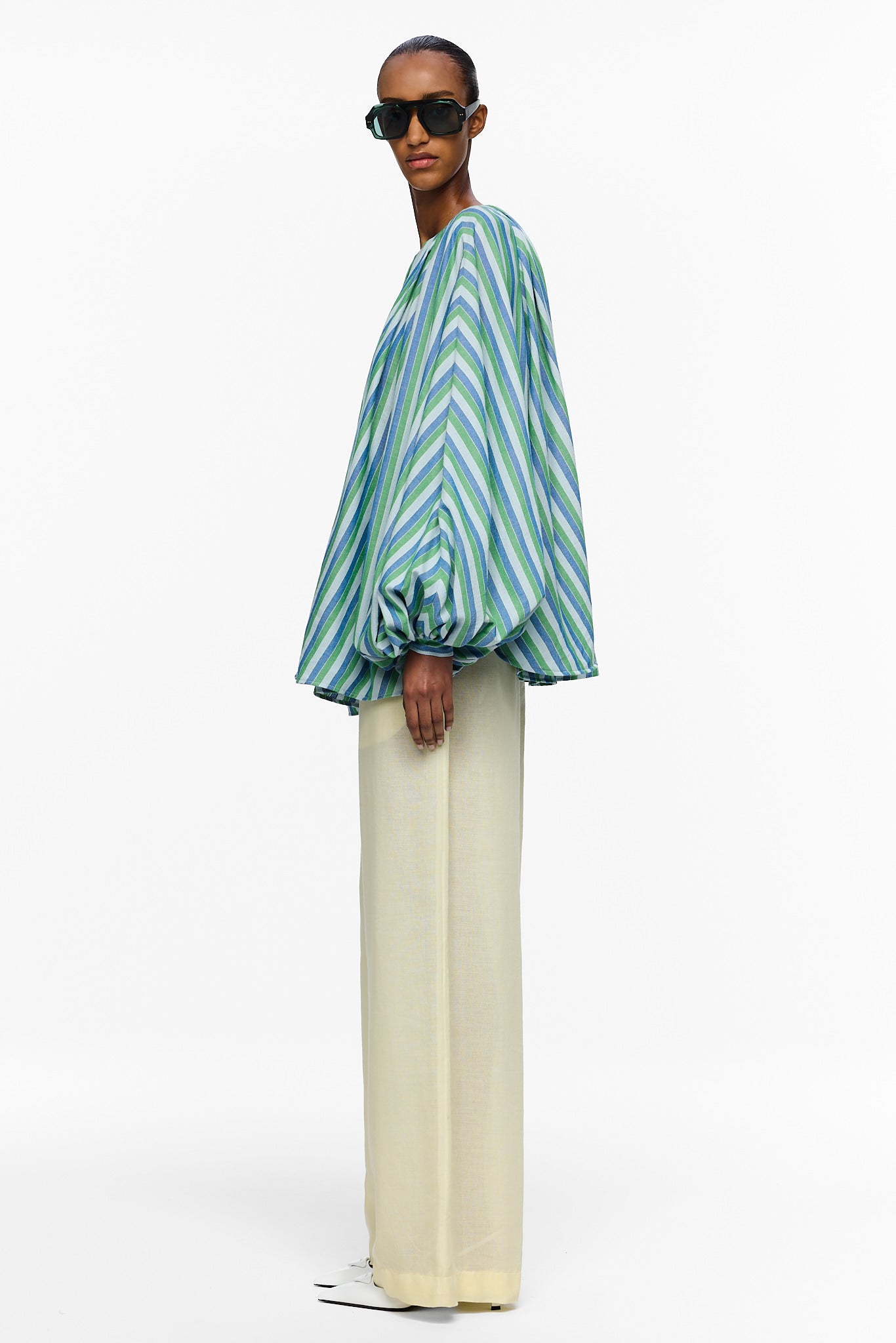 The Pleated Blouse - Stripe 67