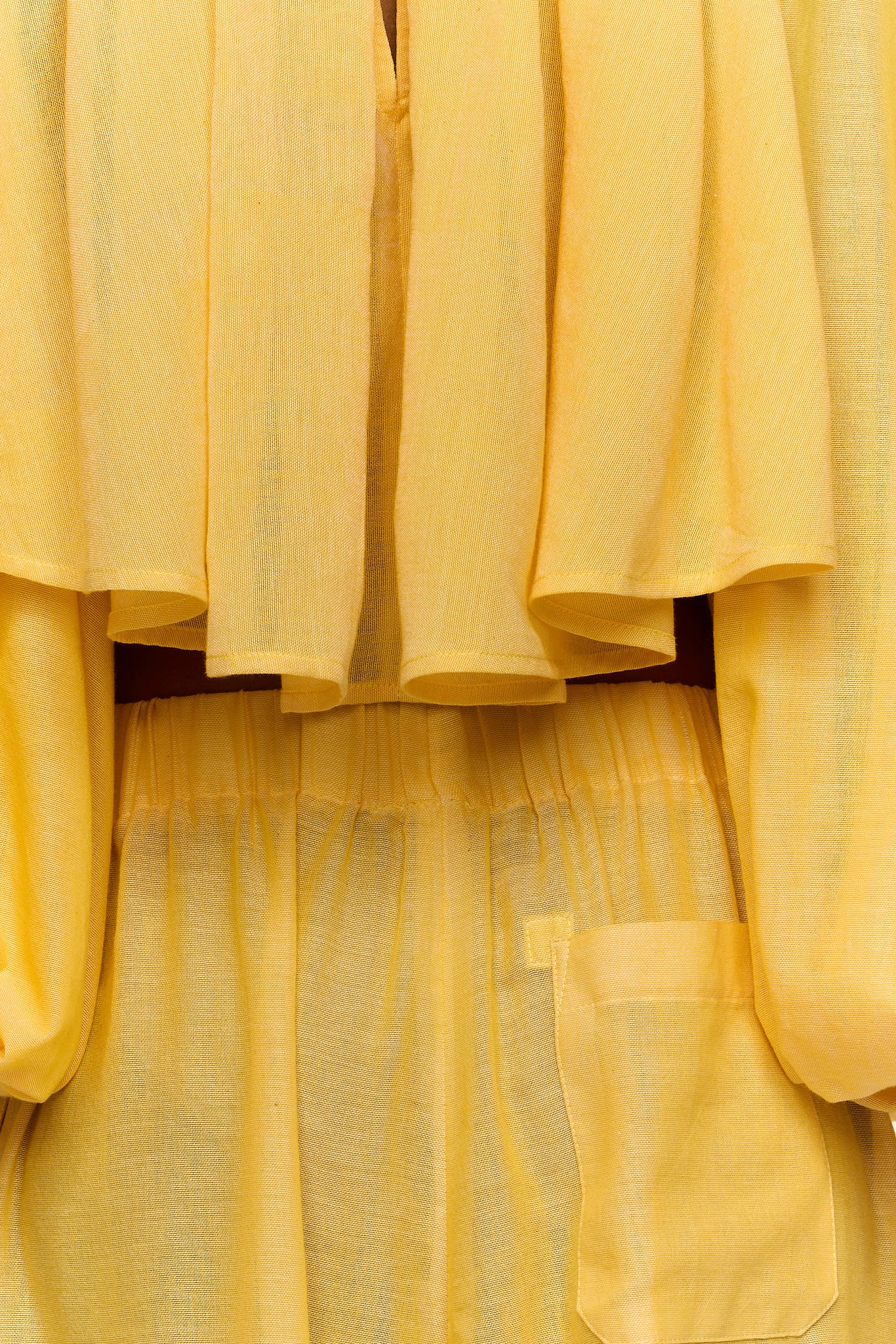 The Cropped Pleated Blouse - Canary