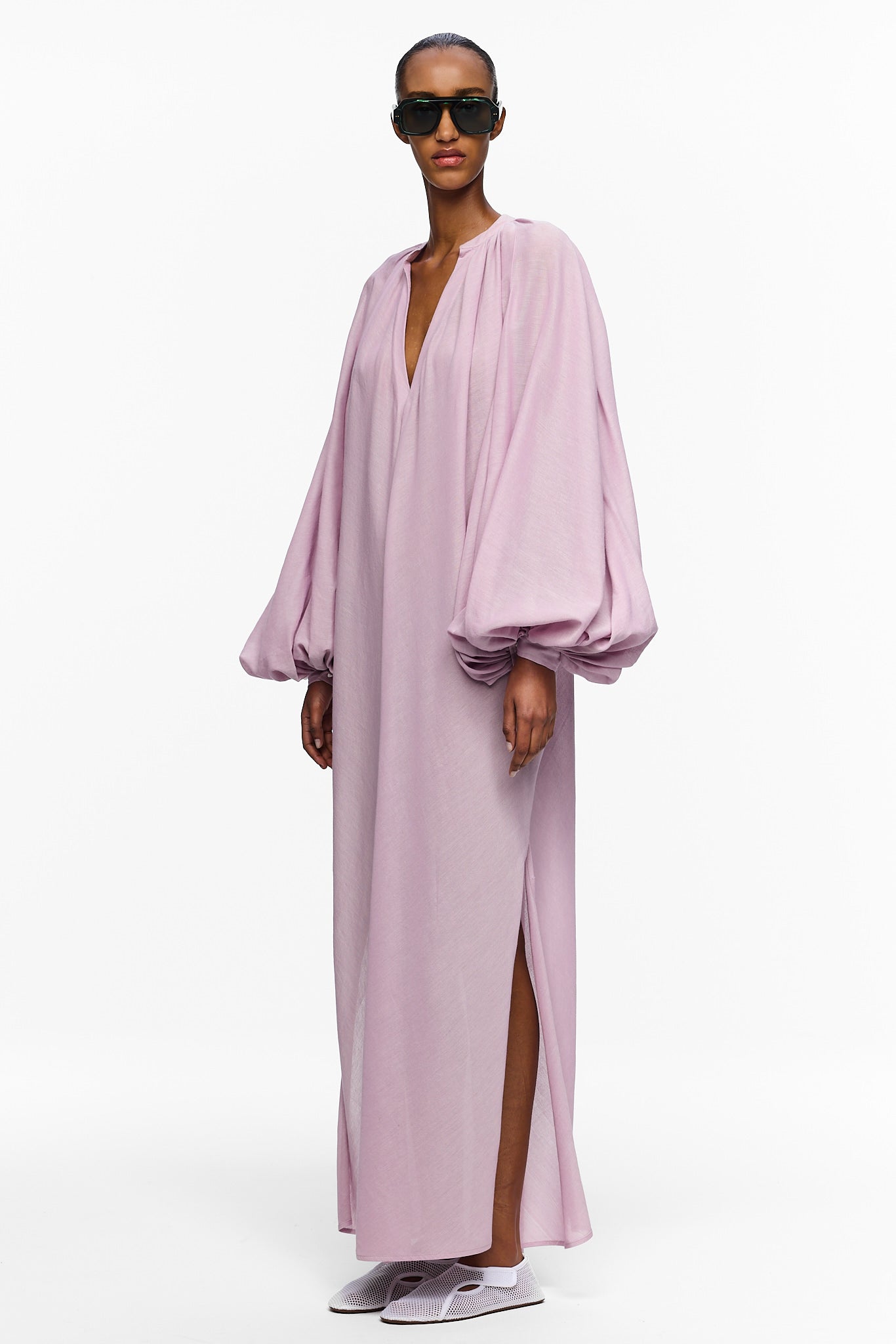 The Touareg Dress with Balloon Sleeve - Lavender
