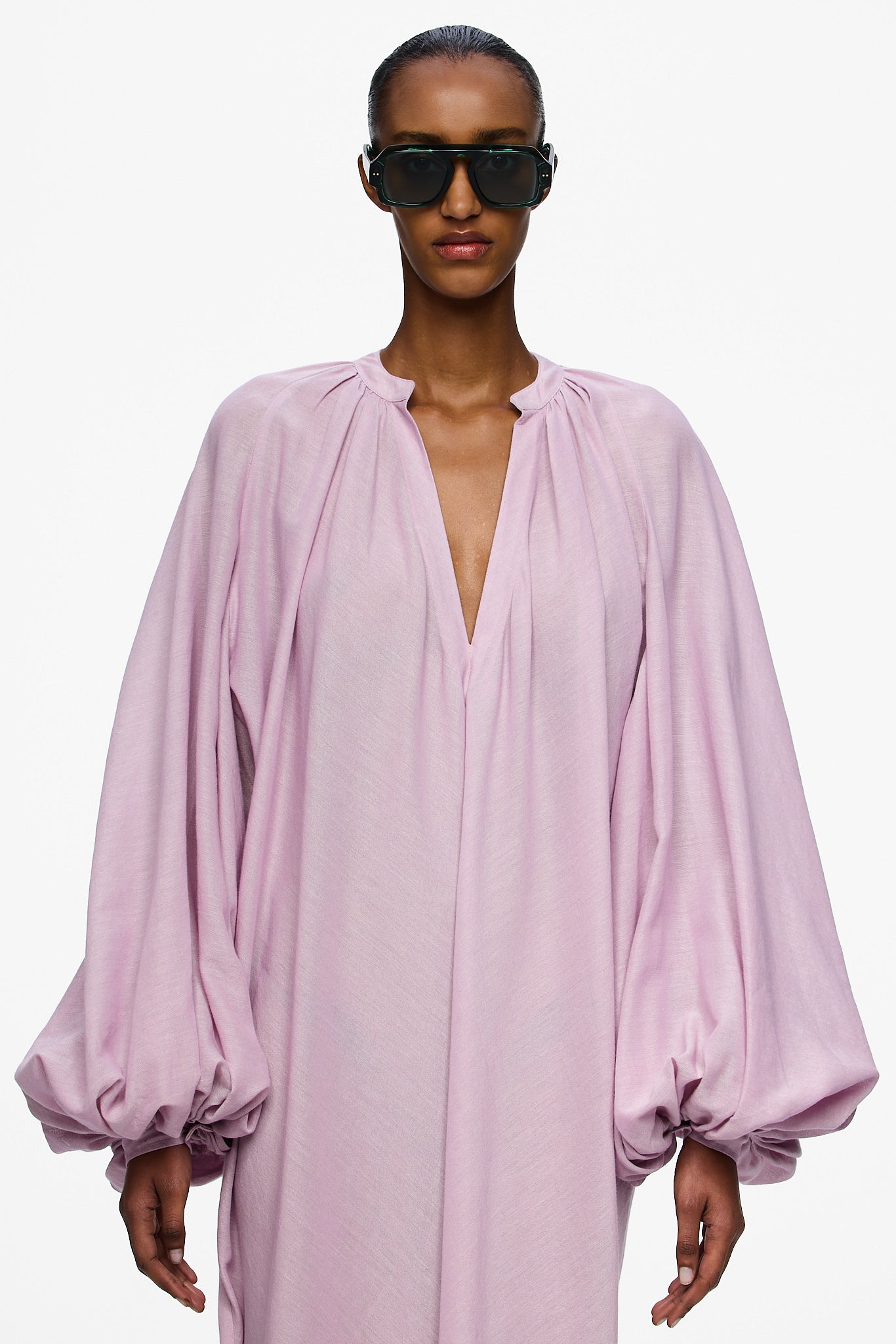 The Touareg Dress with Balloon Sleeve - Lavender