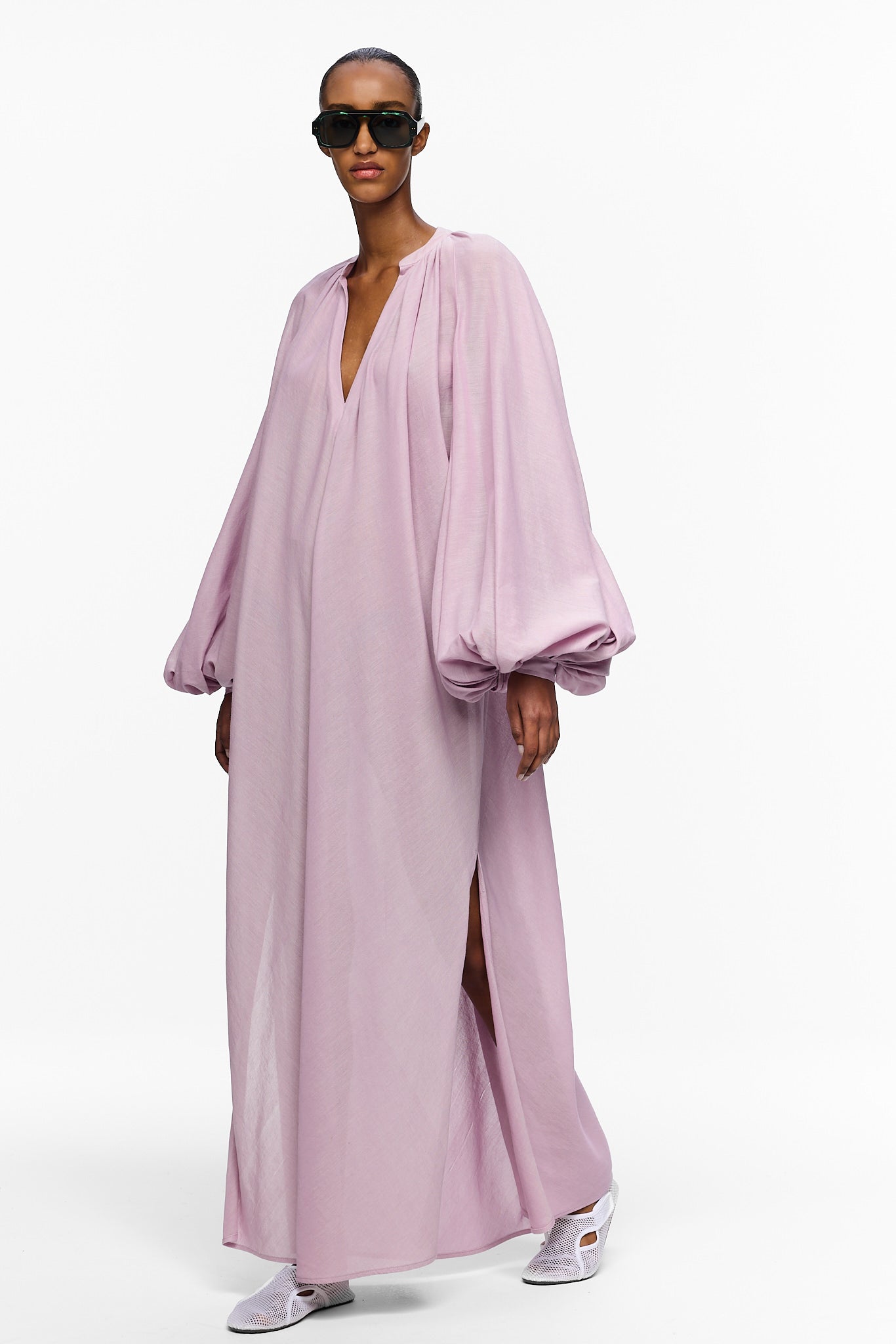 The Touareg Dress with Balloon Sleeve - Lavender