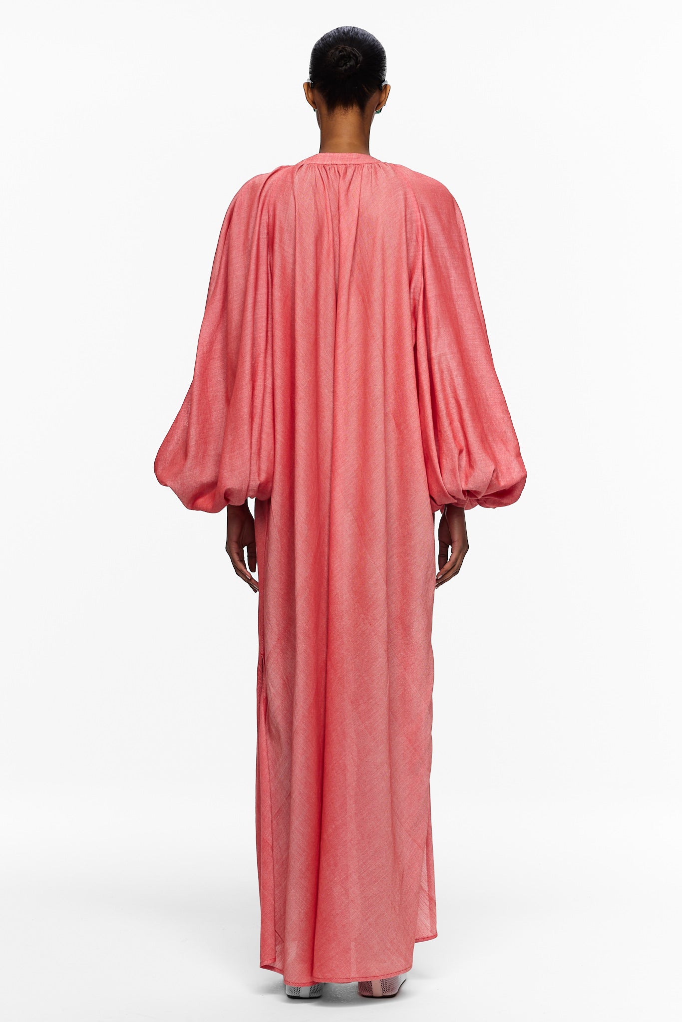 The Touareg Dress with Balloon Sleeve - Red