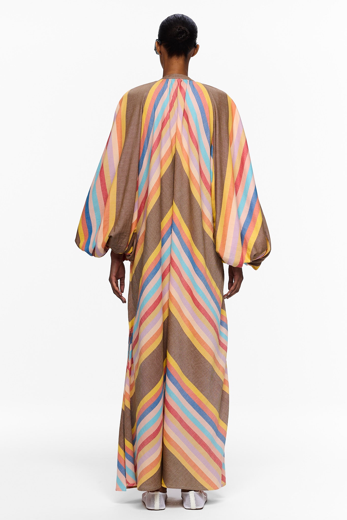 The Touareg Dress with Balloon Sleeve - Stripe 76