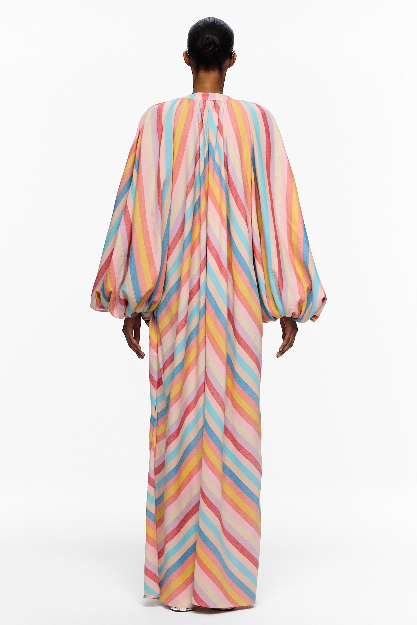 The Touareg Dress with Balloon Sleeve - Stripe 92