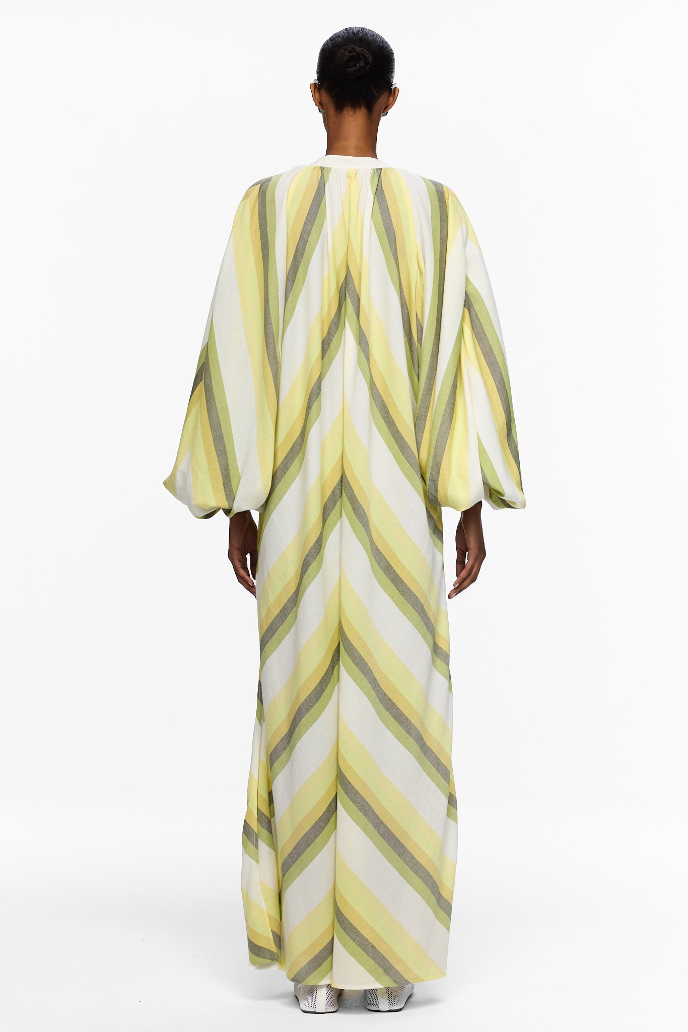 The Touareg Dress with Balloon Sleeve - Stripe 84