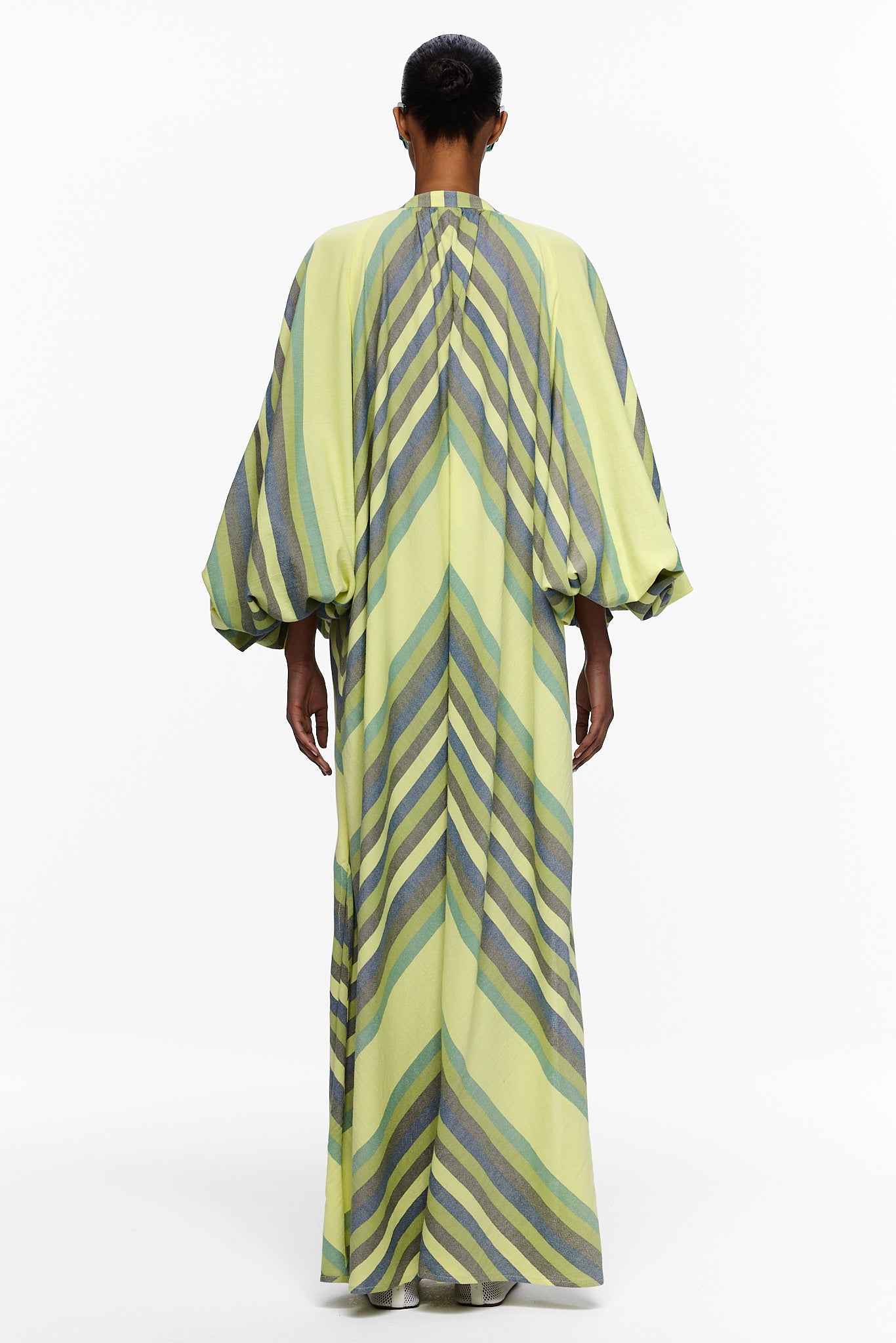 The Touareg Dress with Balloon Sleeve - Stripe 82